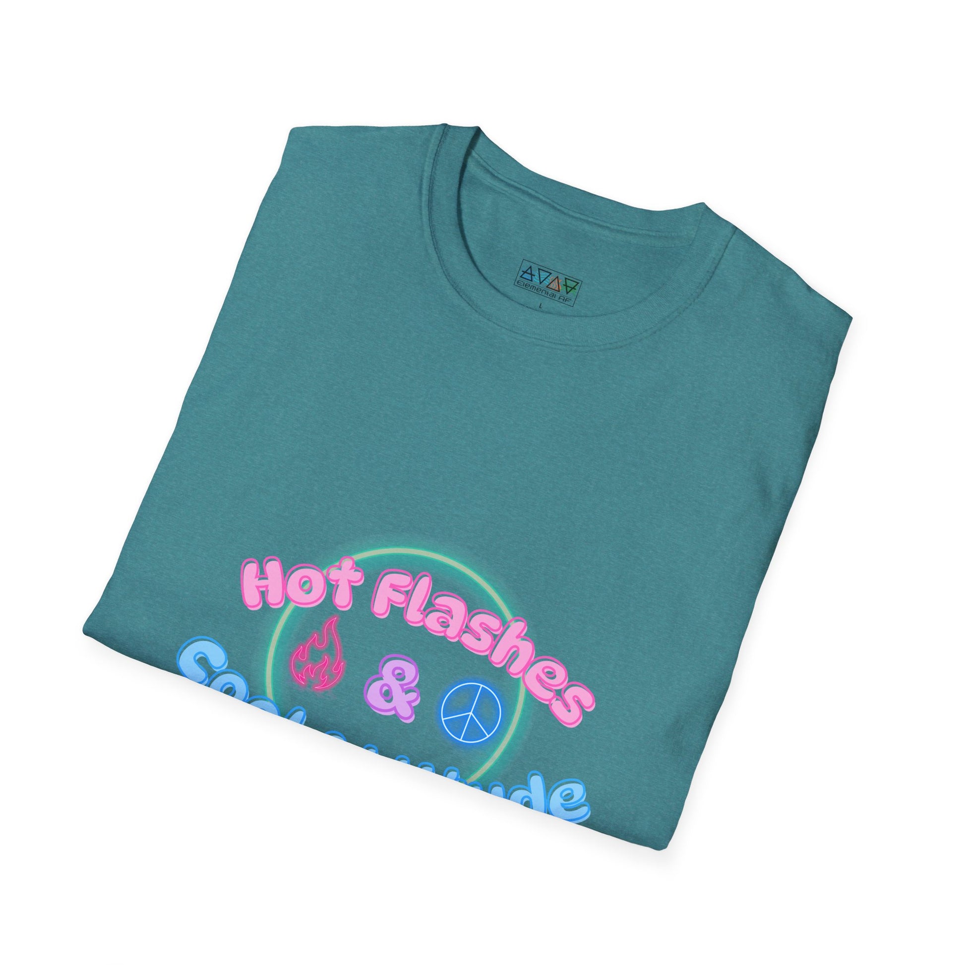 Midlife Women's Hot Flashes Cool Attitude Unisex Softstyle T-Shirt, Menopause Shirt, Funny Graphic Tee, Mom Gift, Birthday Present