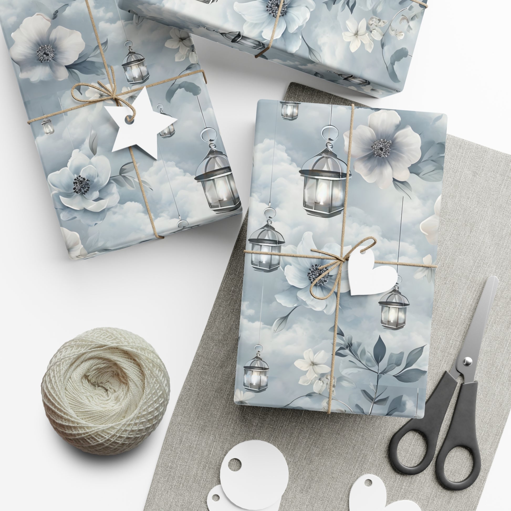 Gift Wrap Papers, Wrapping Paper, Gift Wrap Roll, Floral Lantern Design, Birthday Present, Packaging Supplies