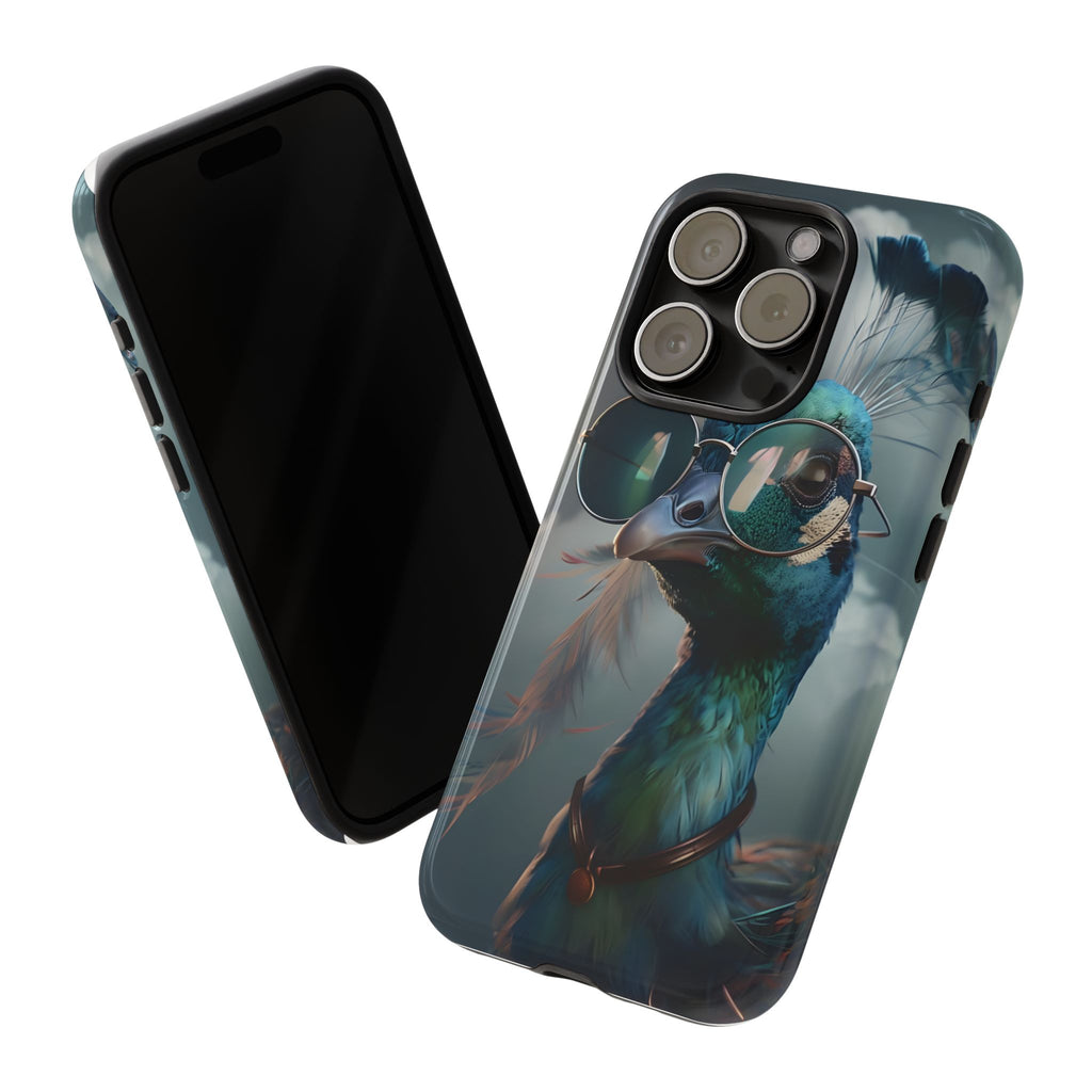 Phone Case, Peacock Design, Neon Lighting, Unique Gift, Hard Shell Cover, Protective Sleeve