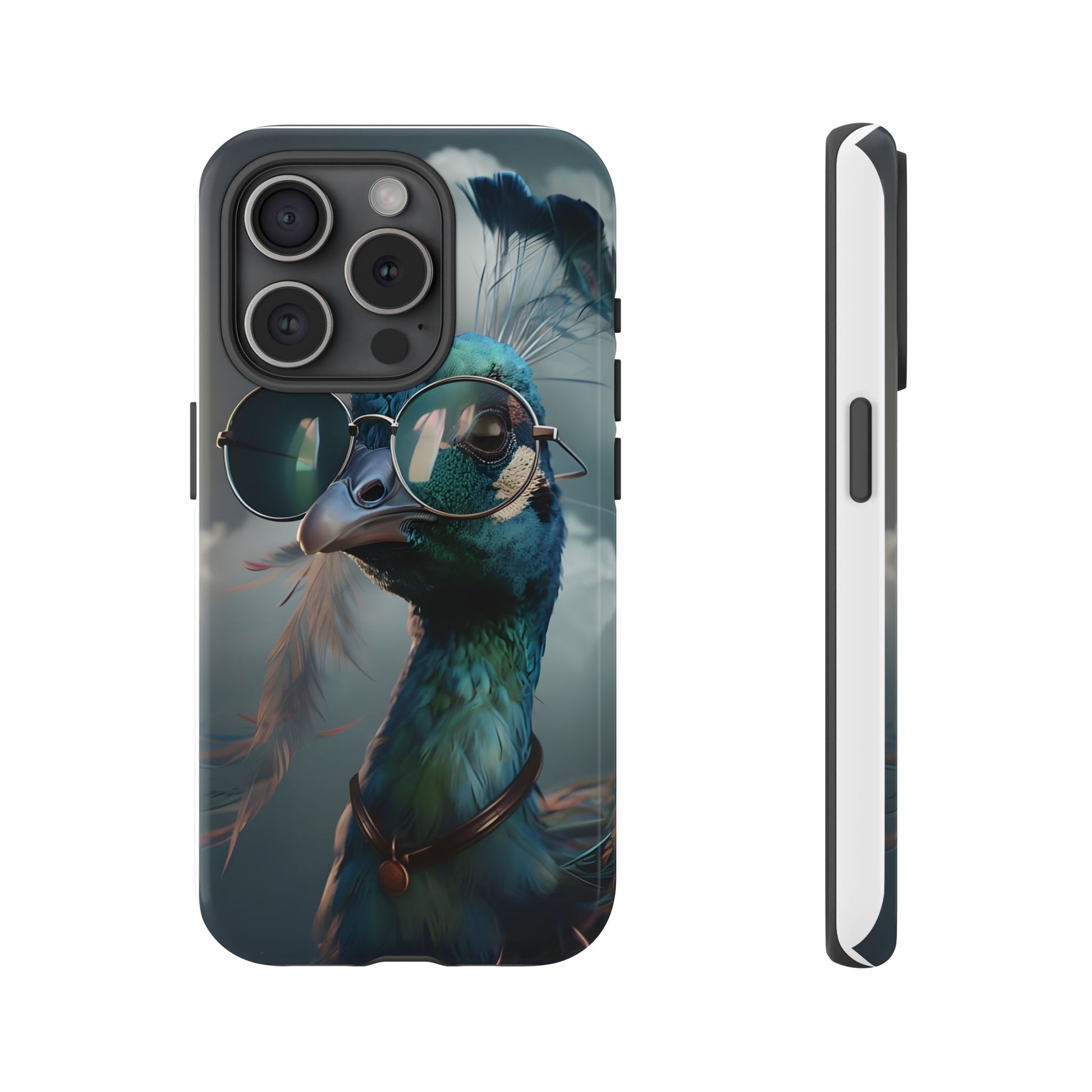 Phone Case, Peacock Design, Neon Lighting, Unique Gift, Hard Shell Cover, Protective Sleeve