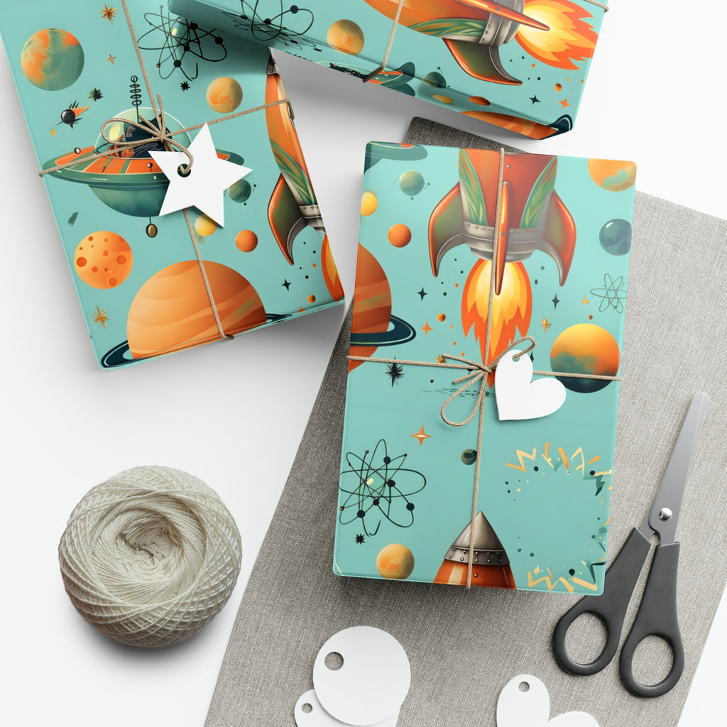 Gift Wrap Papers, Space Pattern, Cosmic Gift Wrap, Celestial Wrapping Paper, Galaxy Design, Whimsical Gift Wrap