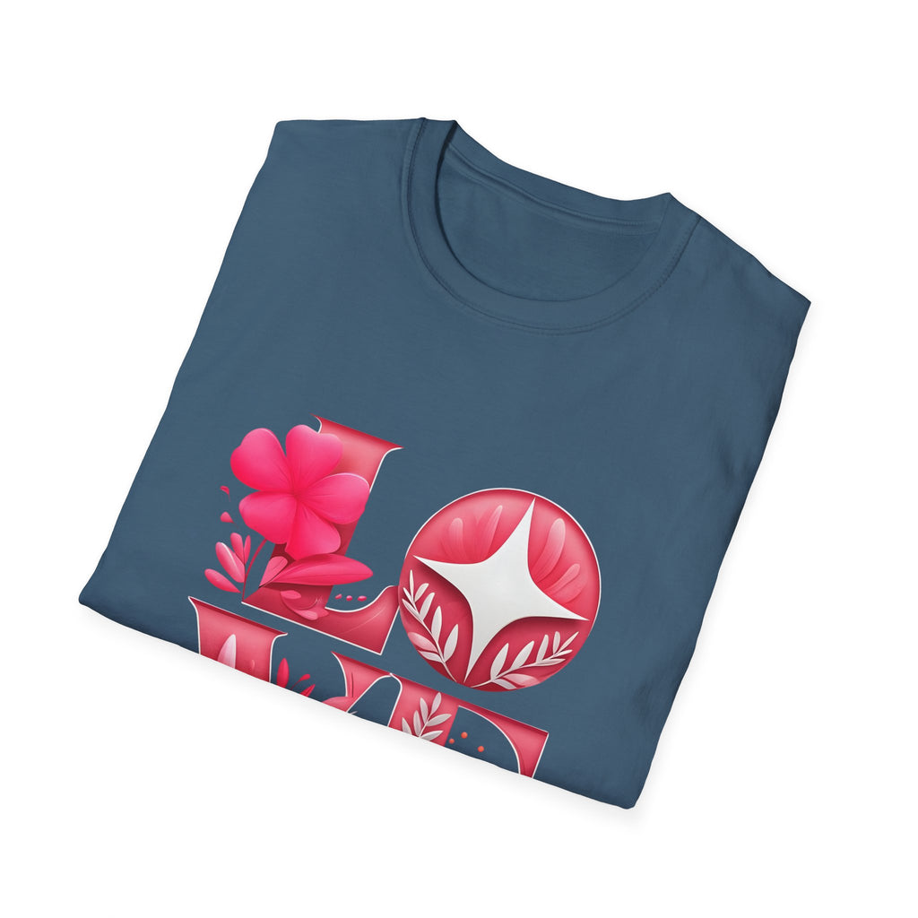Love Typography Floral T-Shirt, Romantic Graphic Tee, Gift for Her, Valentine's Day Shirt, Spring Fashion Top