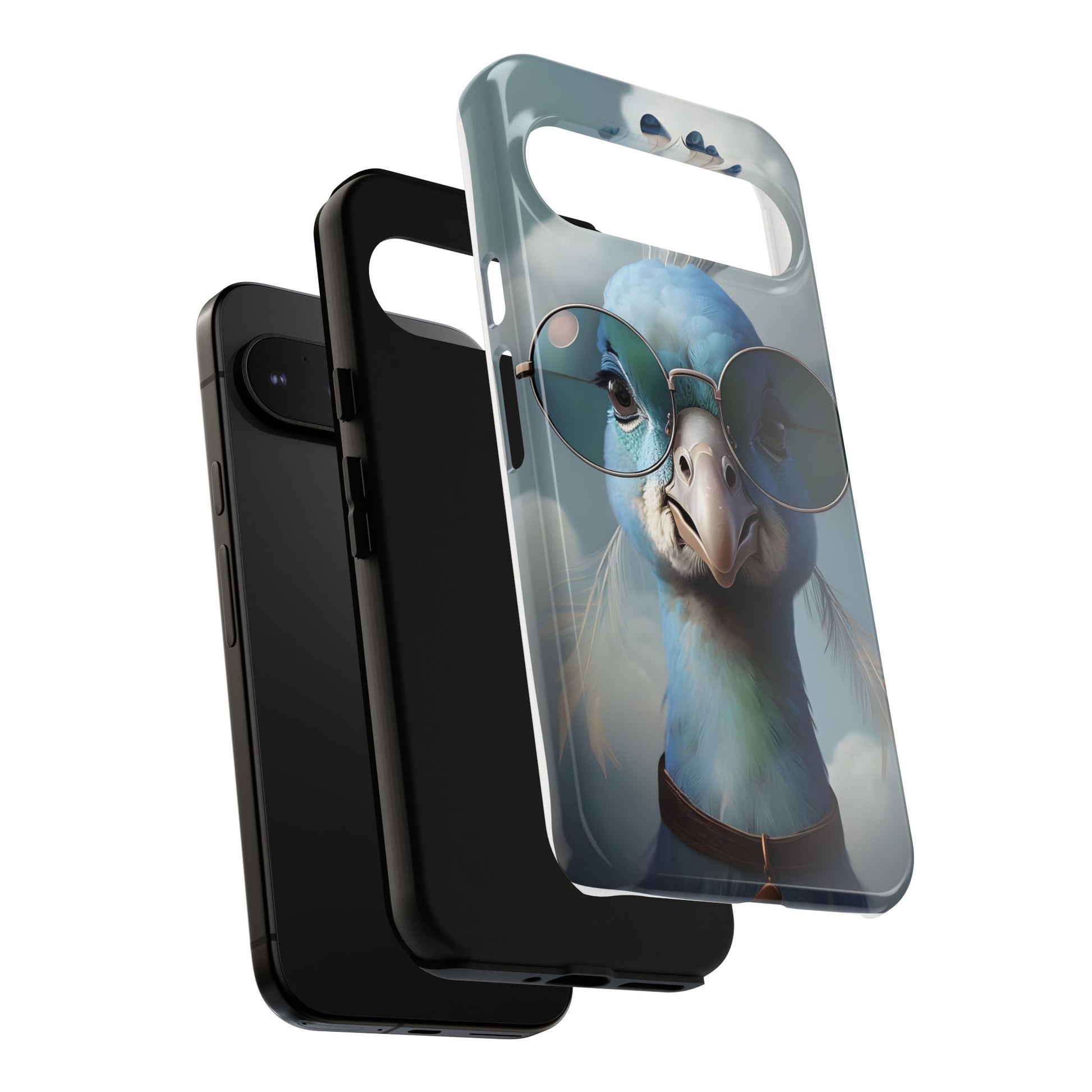 Phone Case, Glamorous Peacock Wearing Sunglasses - Protective Cover, Unique Gift, Trendy Accessories, Animal Lover, Fashionable Mobile Shell