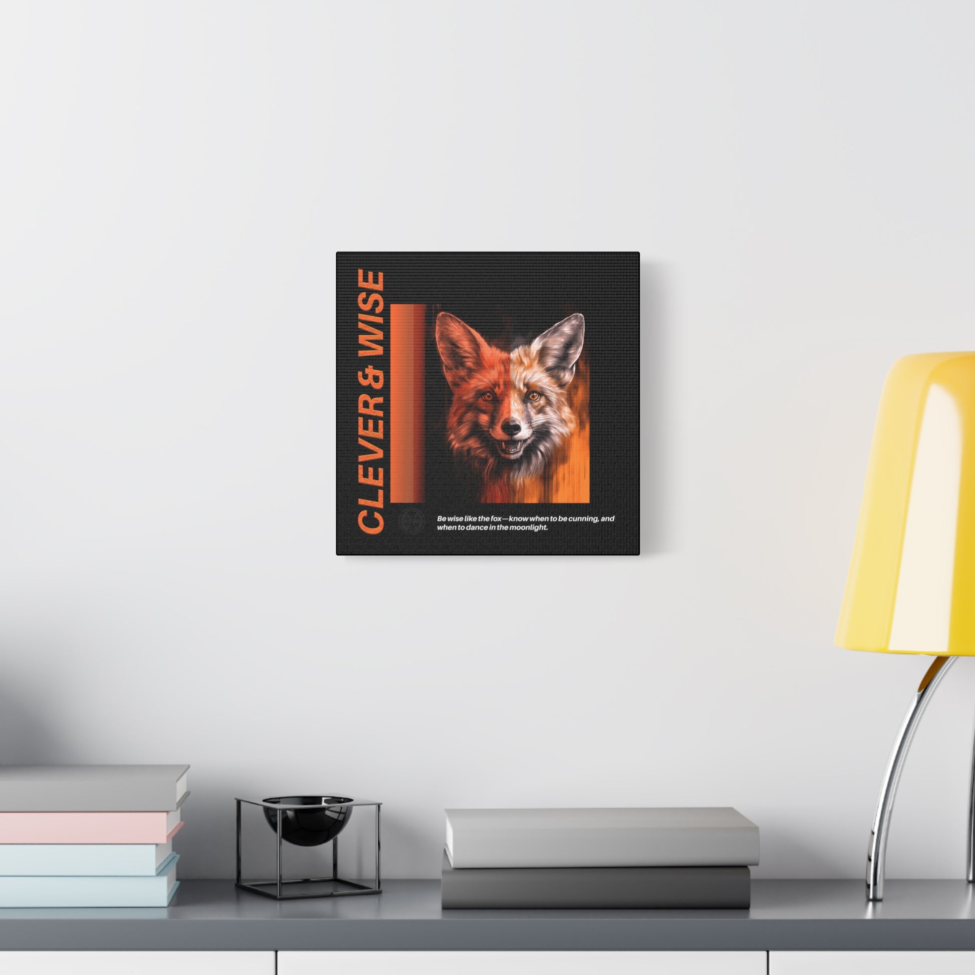 Fox Canvas Art, Inspirational & Wise Wall Decor, Nature Gift, Wildlife, Abstract Animal Artwork, Clever Motivational Matte Canvas