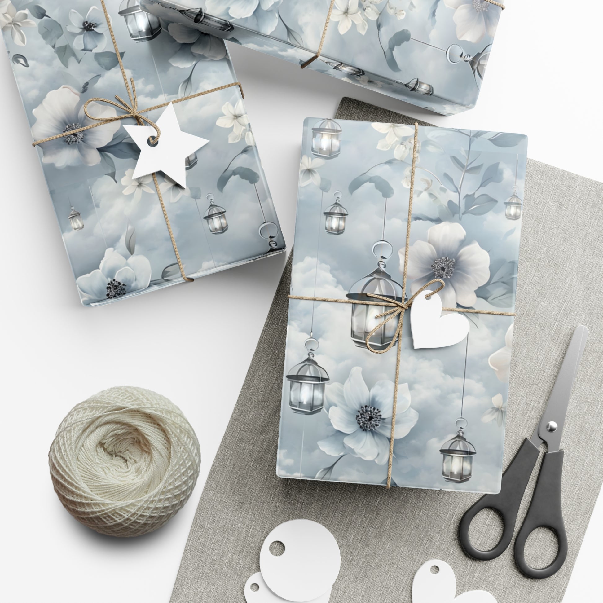 Gift Wrap Papers, Wrapping Paper, Gift Wrap Roll, Floral Lantern Design, Birthday Present, Packaging Supplies