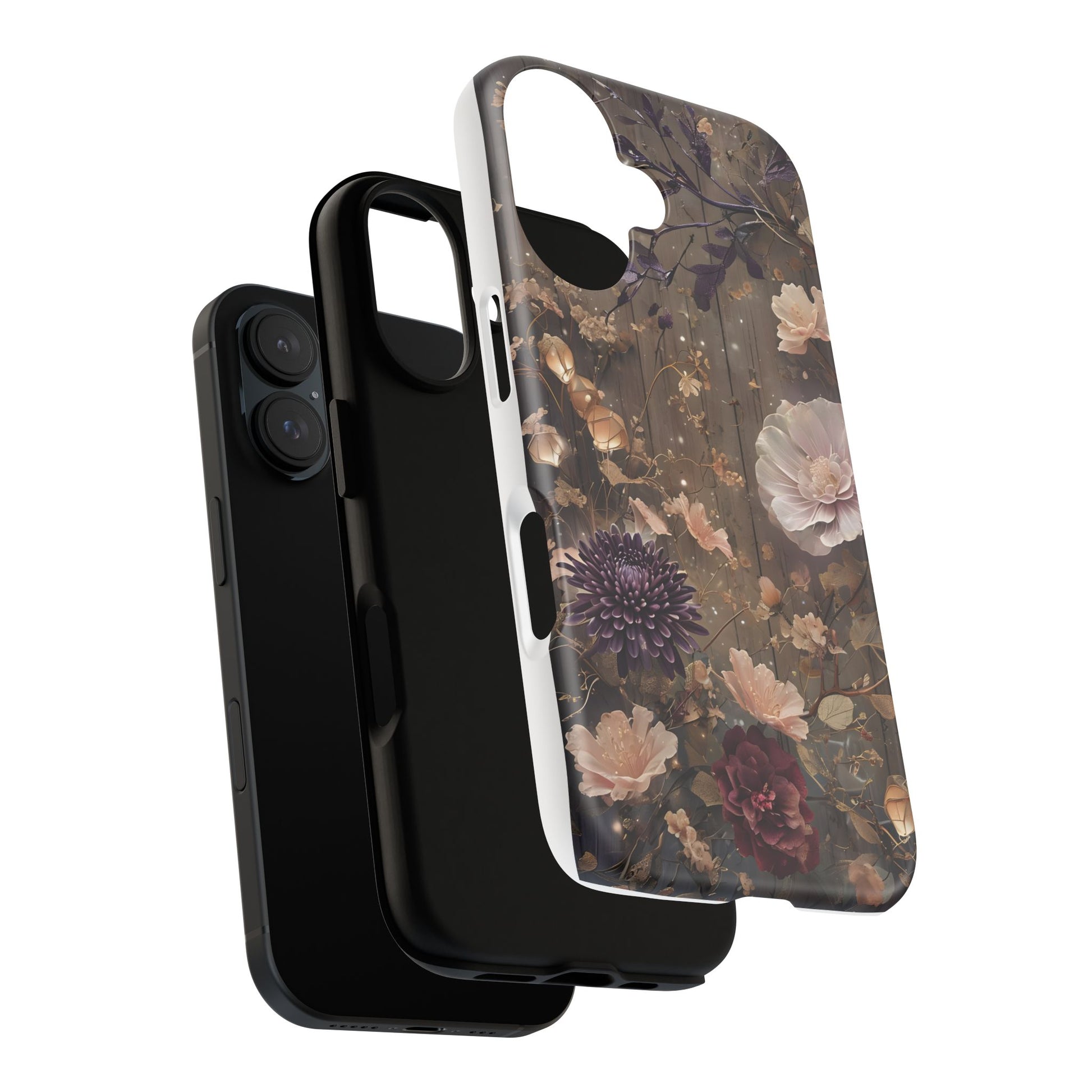 Tough Cases, Enchanting Floral Pattern - Floral Phone Case, Protective Phone Cover, Botanical Design, Flower Print, Tough Shell for Device