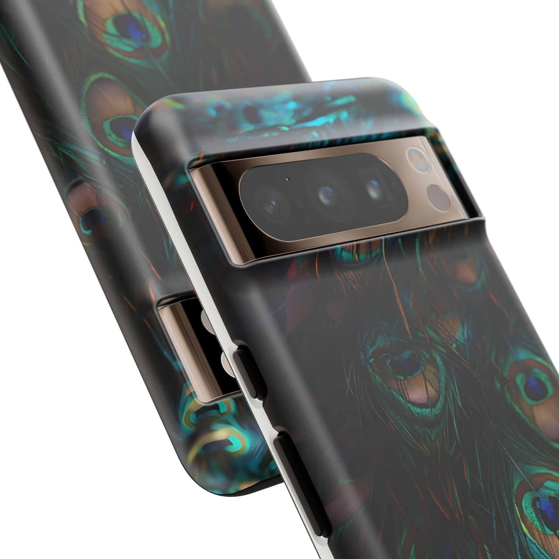 Phone Case, Close Up Peacock Feathers Design, Protective Cover, Unique Gift, Stylish Accessory, Nature Lover Gift, Feather Print Case
