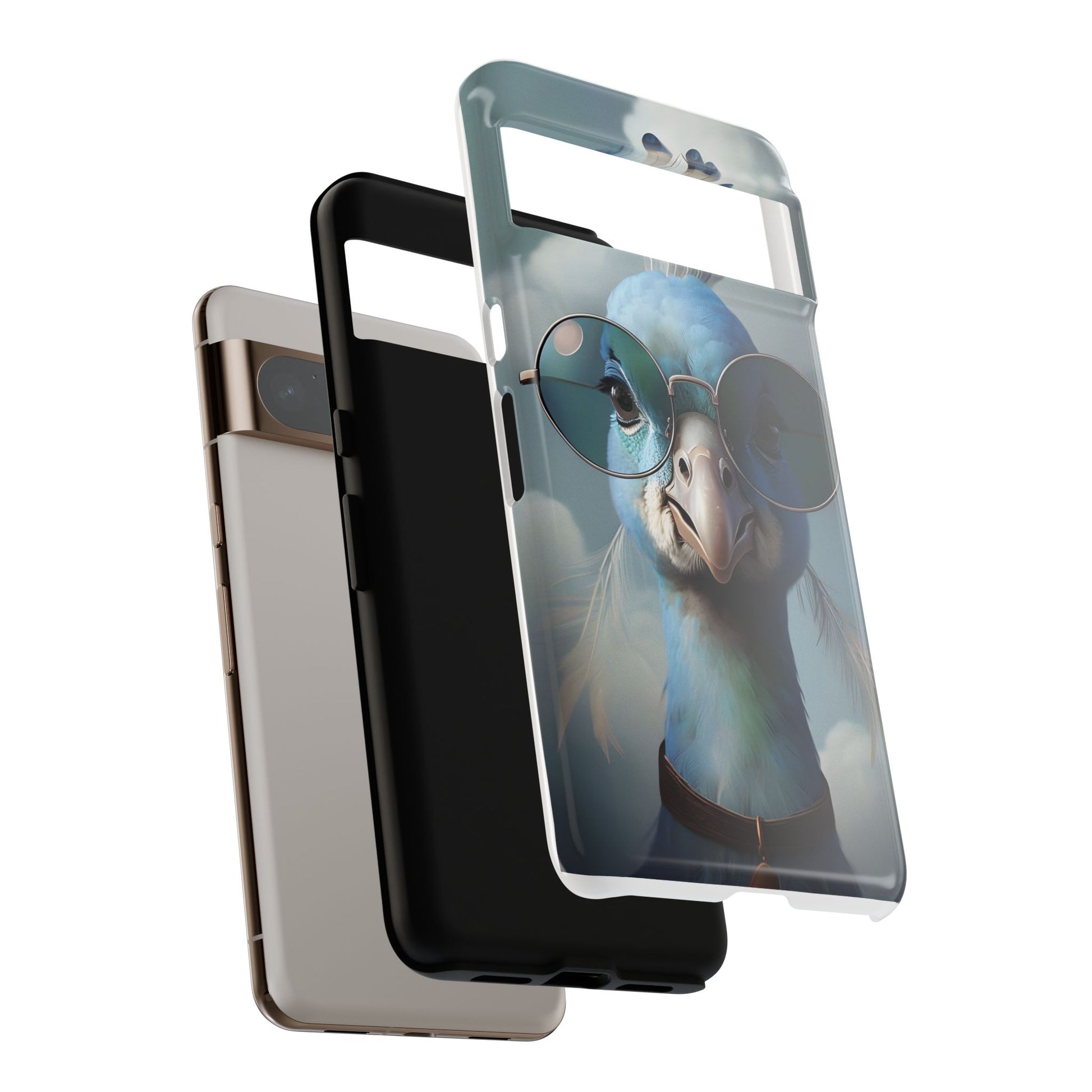 Phone Case, Glamorous Peacock Wearing Sunglasses - Protective Cover, Unique Gift, Trendy Accessories, Animal Lover, Fashionable Mobile Shell