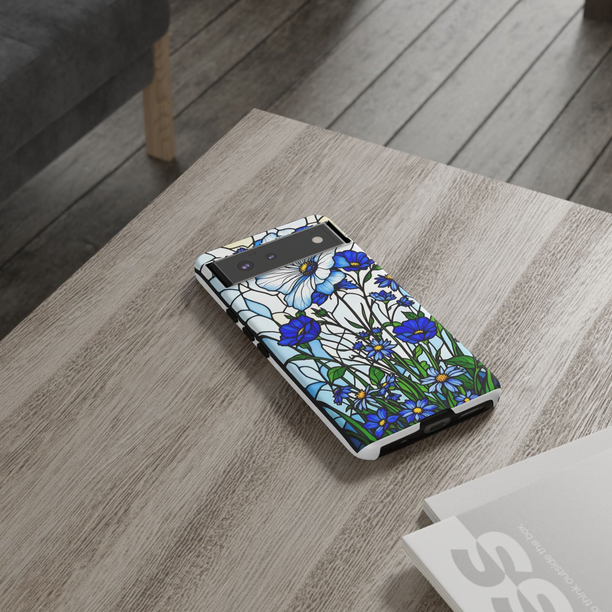 Botanical Stained Glass Tough Case - Floral Phone Cover, Protective Phone Case, Flower Pattern Phone Shell, Nature Inspired Smartphone Case,