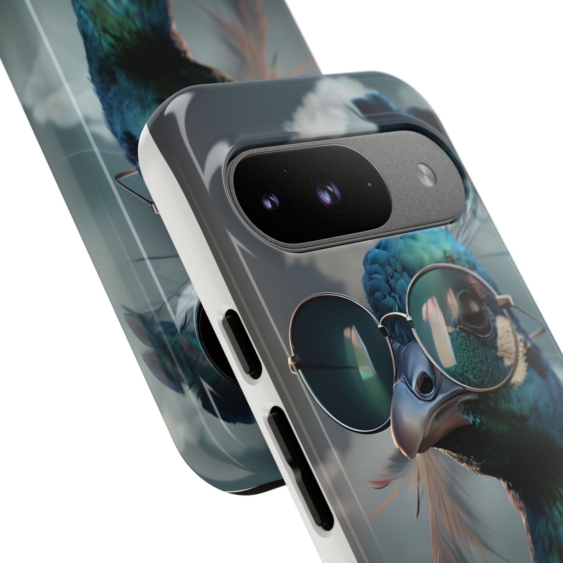 Phone Case, Peacock Design, Neon Lighting, Unique Gift, Hard Shell Cover, Protective Sleeve