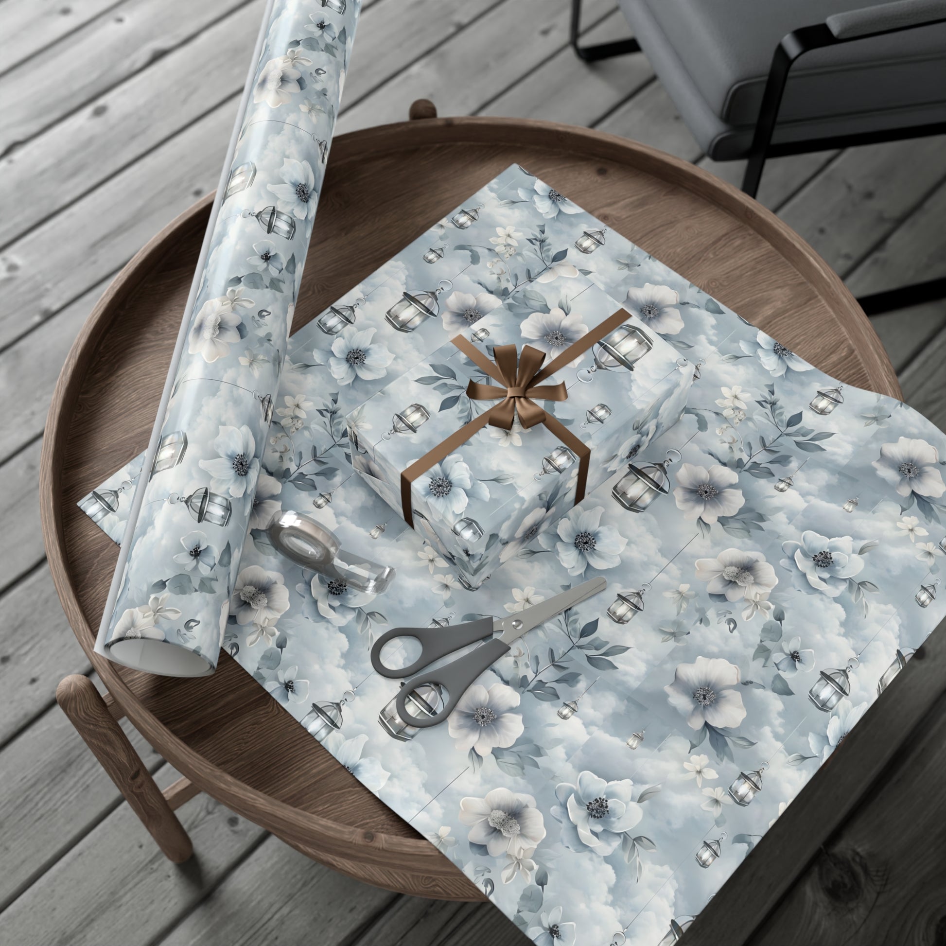 Gift Wrap Papers, Wrapping Paper, Gift Wrap Roll, Floral Lantern Design, Birthday Present, Packaging Supplies