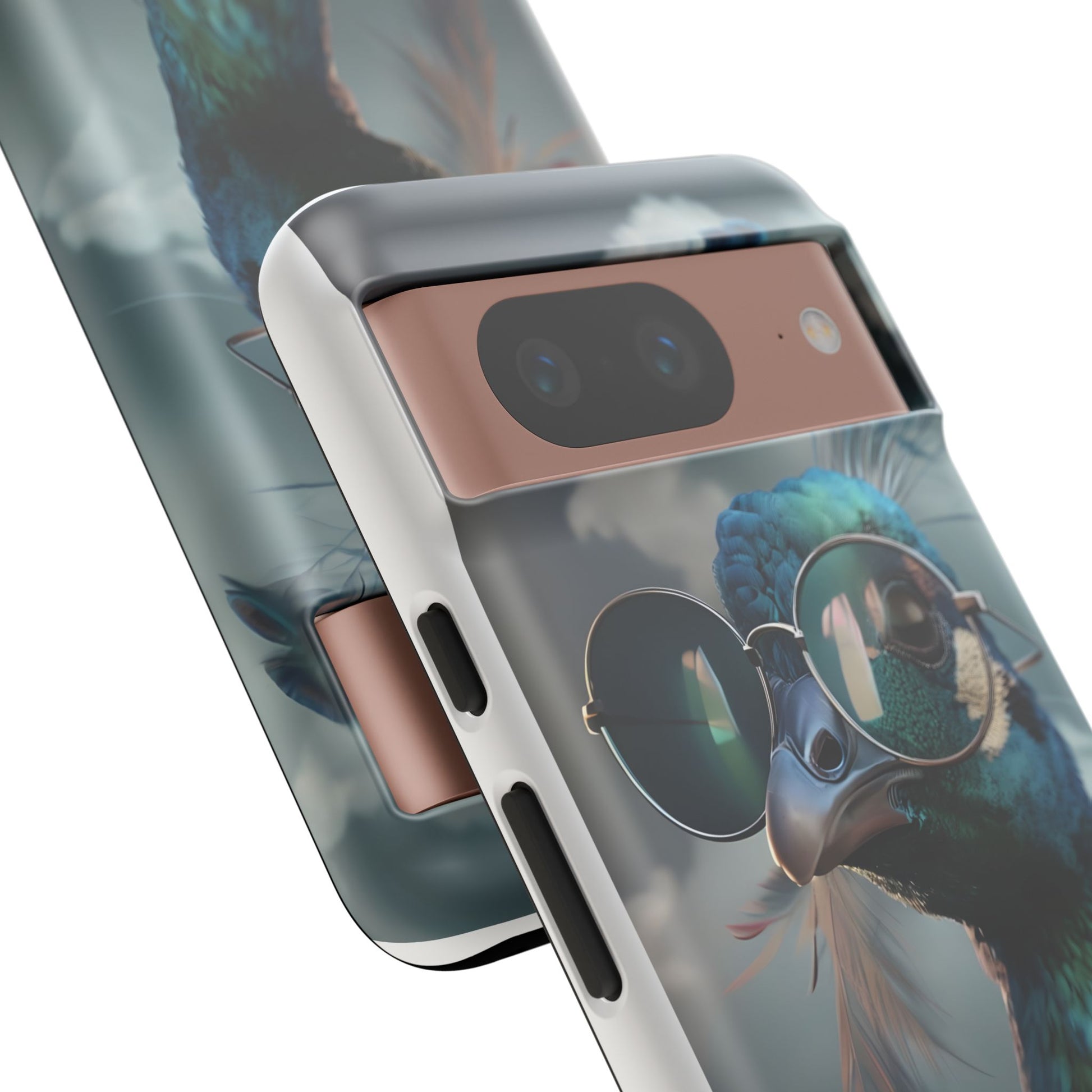 Phone Case, Peacock Design, Neon Lighting, Unique Gift, Hard Shell Cover, Protective Sleeve