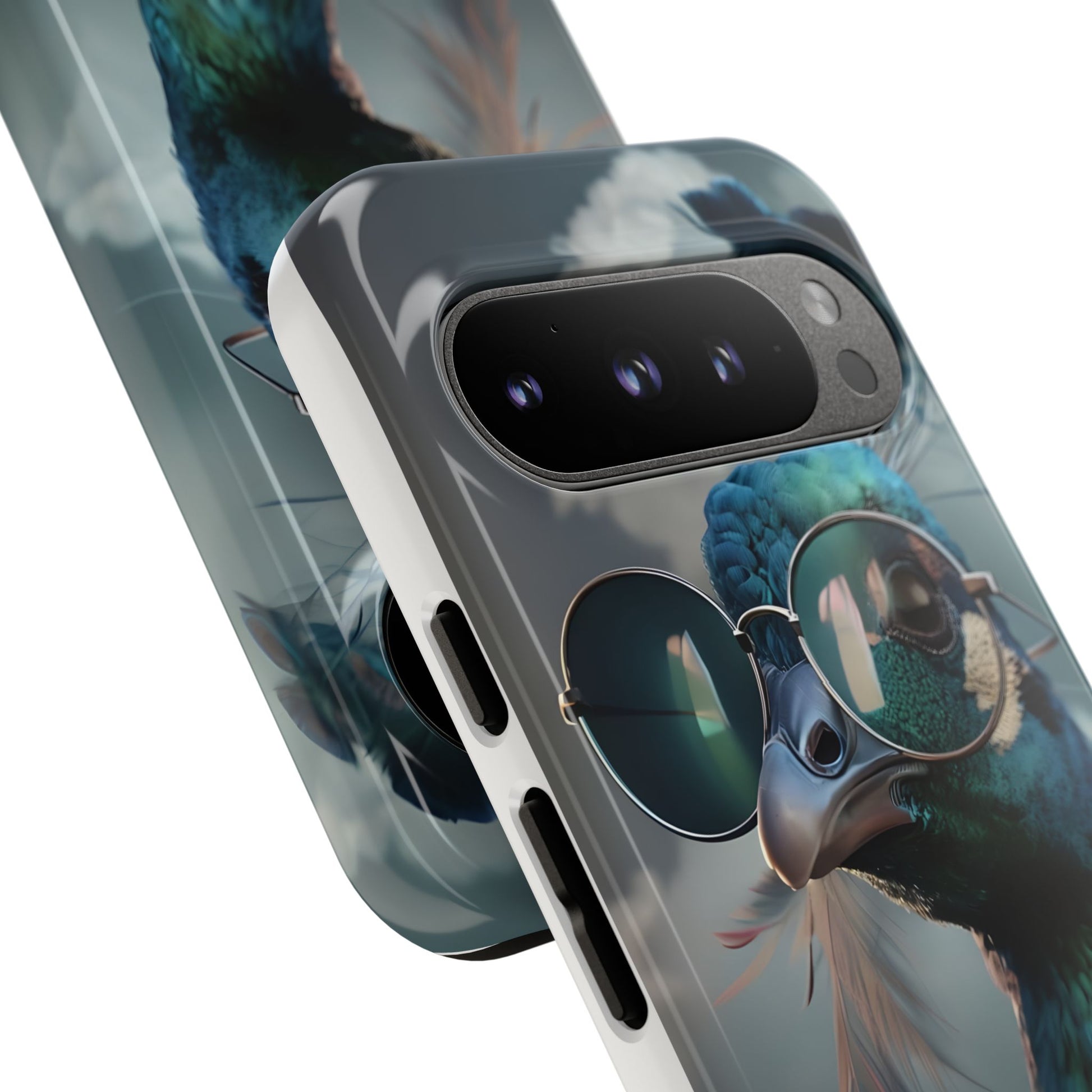 Phone Case, Peacock Design, Neon Lighting, Unique Gift, Hard Shell Cover, Protective Sleeve