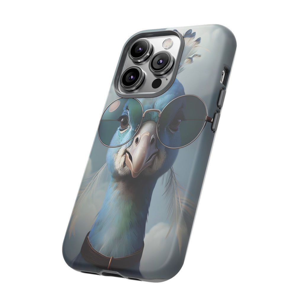 Phone Case, Glamorous Peacock Wearing Sunglasses - Protective Cover, Unique Gift, Trendy Accessories, Animal Lover, Fashionable Mobile Shell