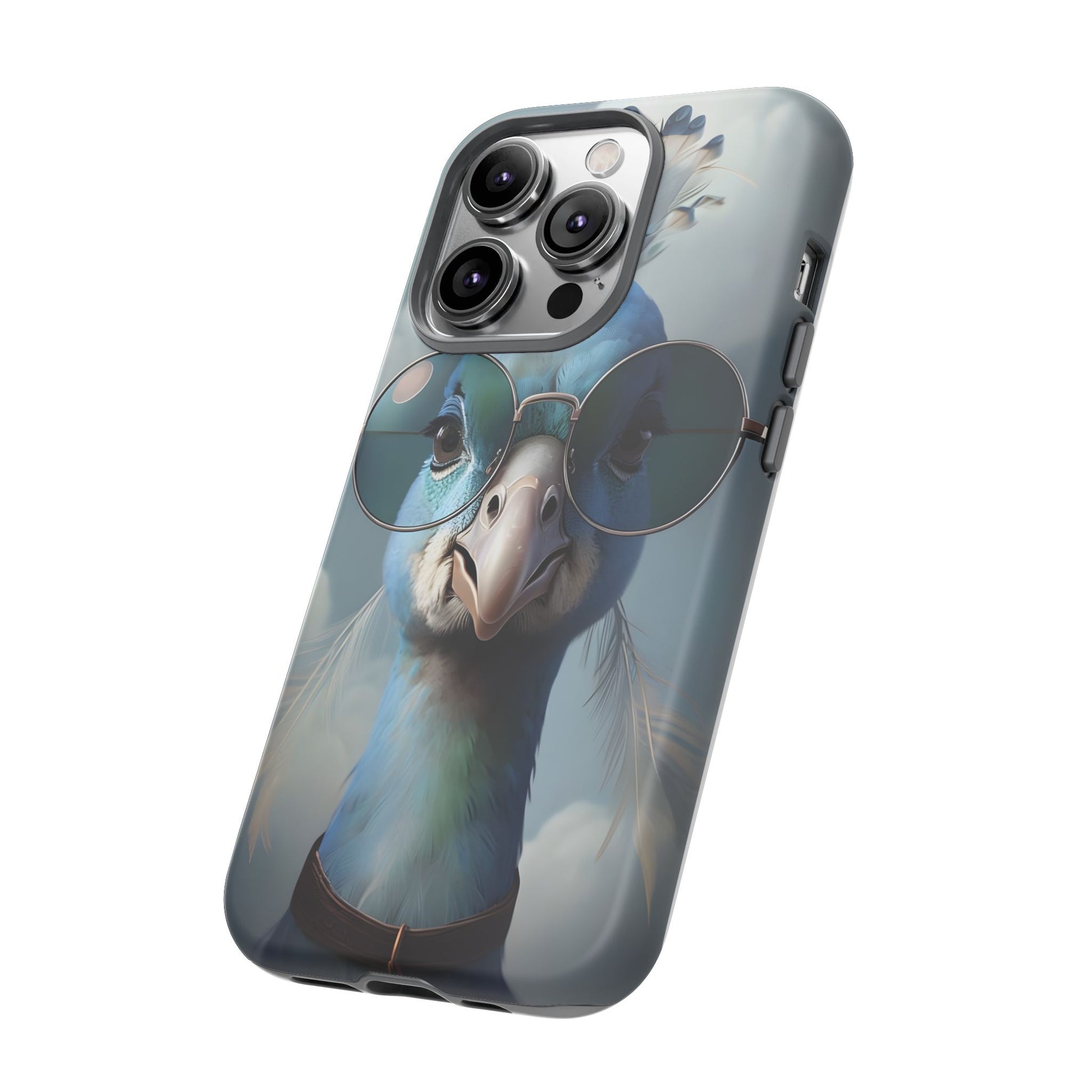 Phone Case, Glamorous Peacock Wearing Sunglasses - Protective Cover, Unique Gift, Trendy Accessories, Animal Lover, Fashionable Mobile Shell