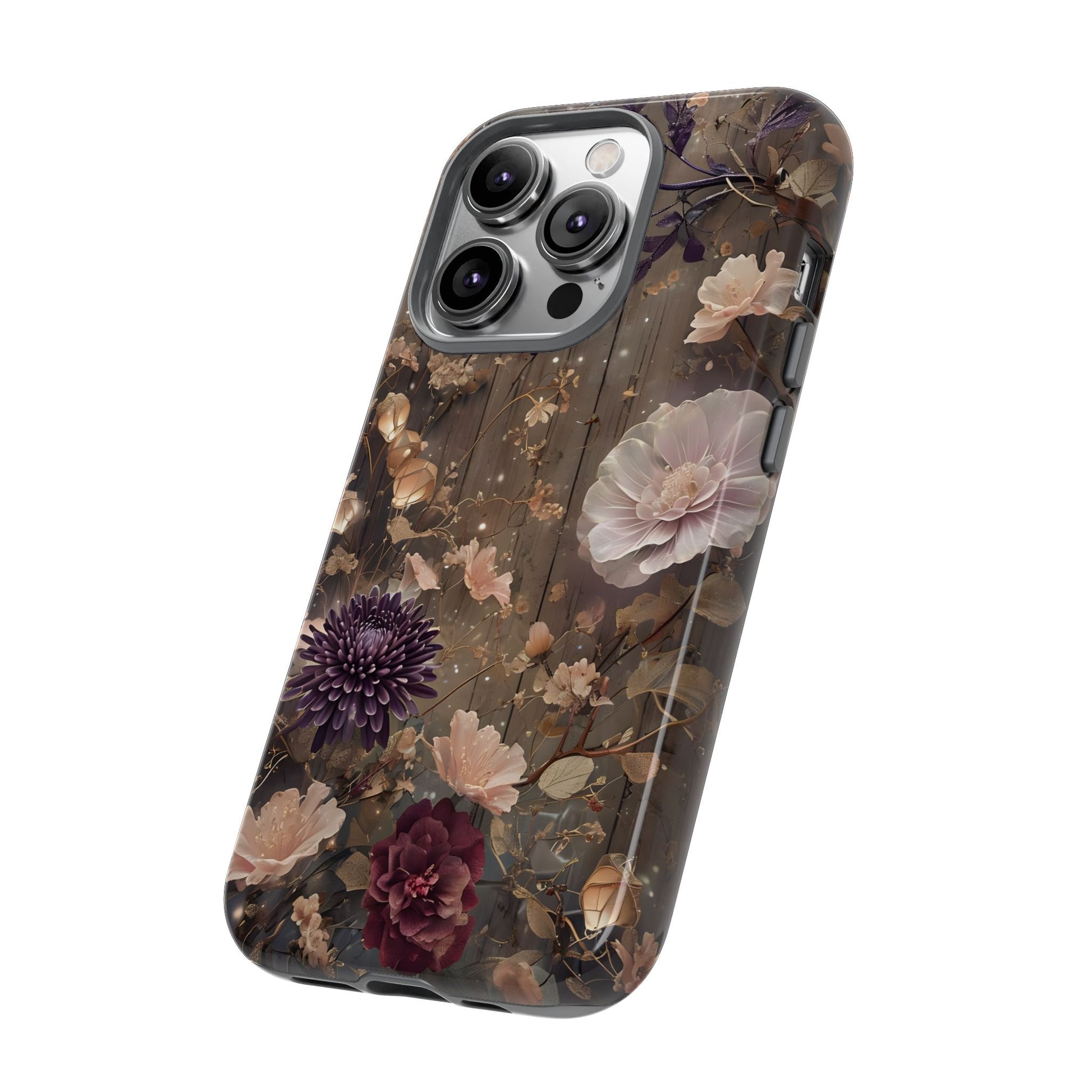 Tough Cases, Enchanting Floral Pattern - Floral Phone Case, Protective Phone Cover, Botanical Design, Flower Print, Tough Shell for Device