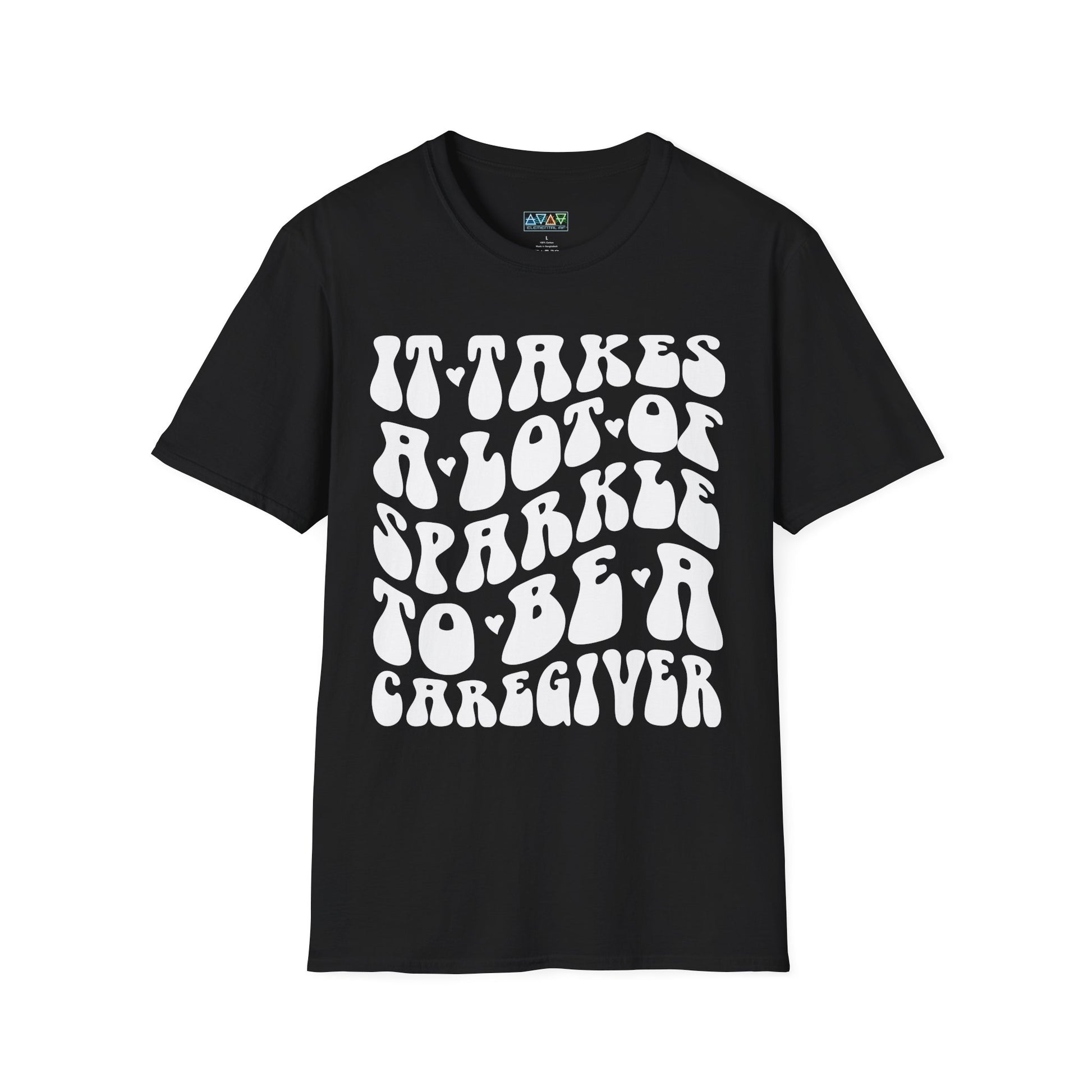 Sparkling Caregiver T-Shirt, Unisex Softstyle Tee, Perfect Gift for Nurses, Caregivers, Appreciation Day, Motivational Shirt