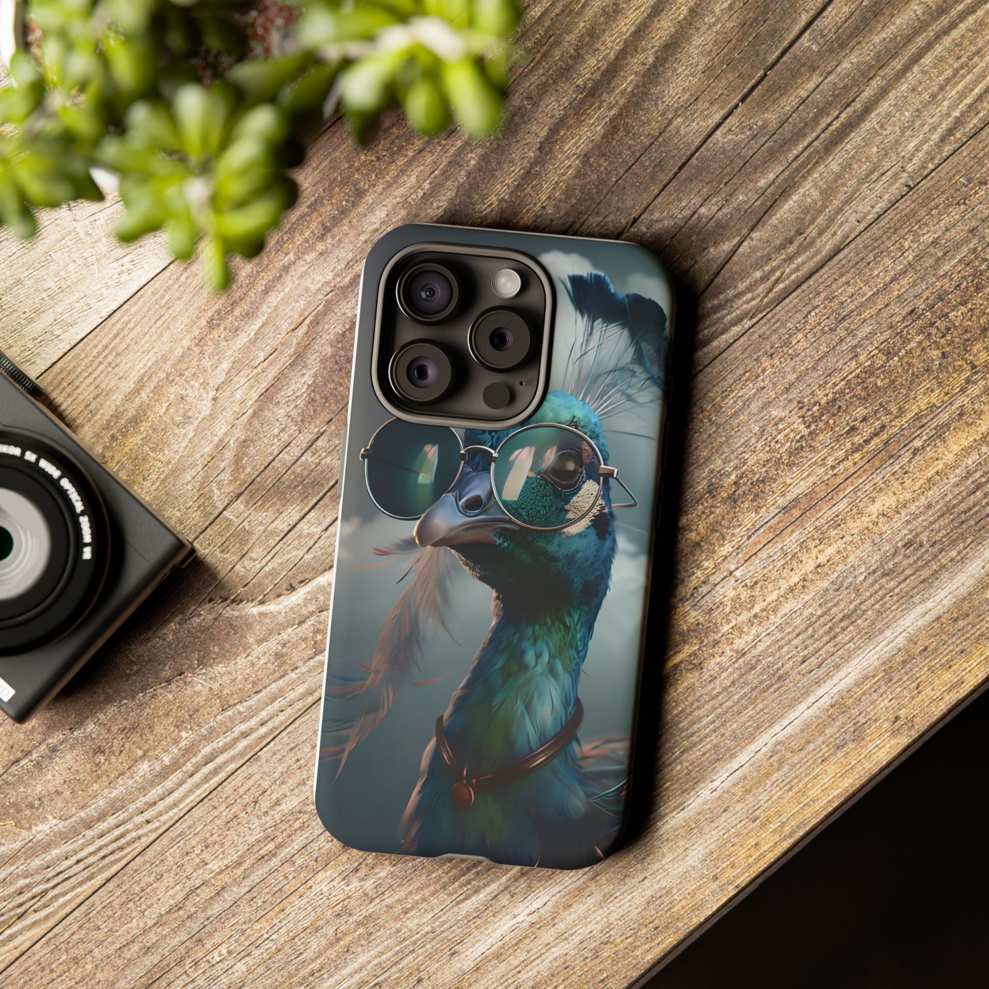 Phone Case, Peacock Design, Neon Lighting, Unique Gift, Hard Shell Cover, Protective Sleeve