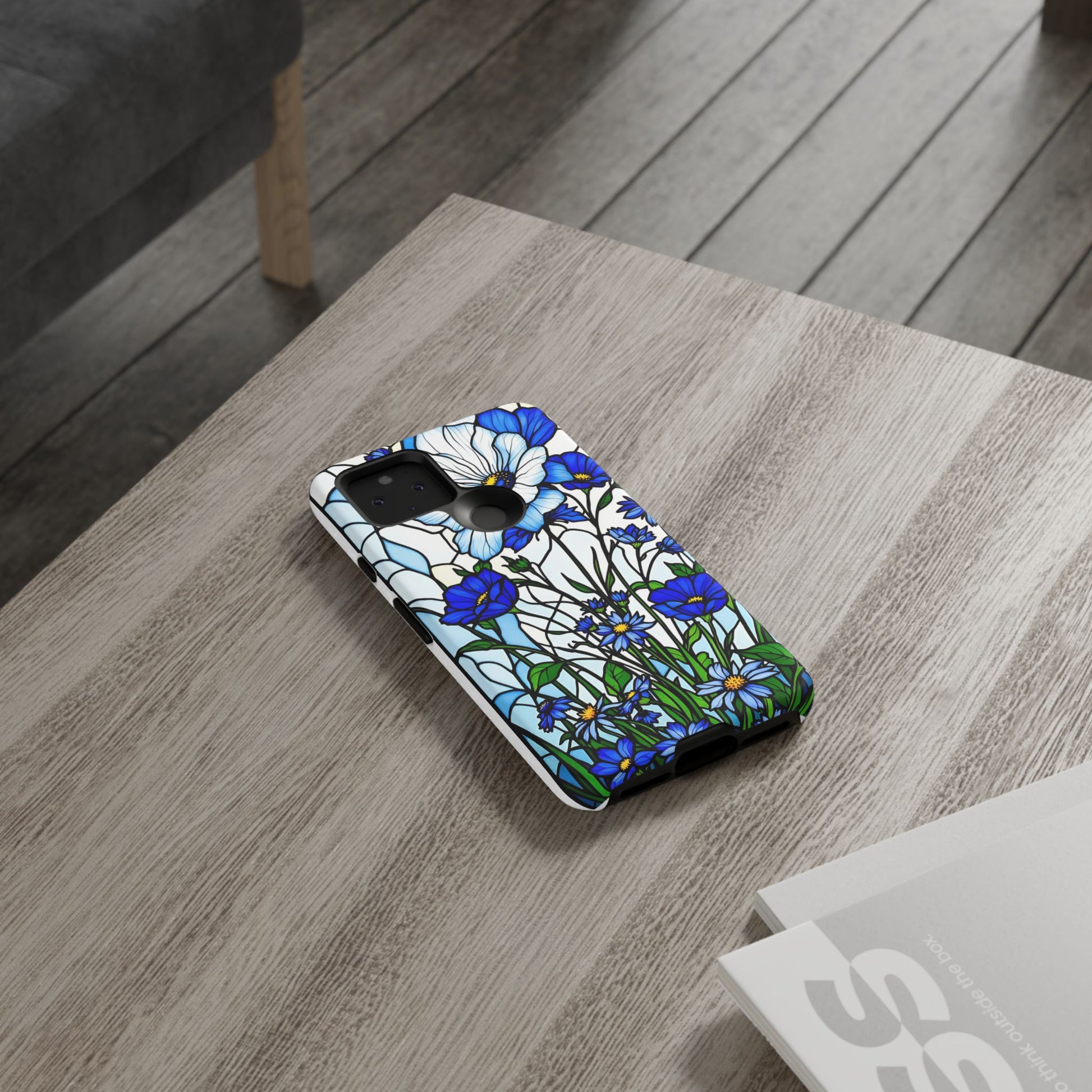 Botanical Stained Glass Tough Case - Floral Phone Cover, Protective Phone Case, Flower Pattern Phone Shell, Nature Inspired Smartphone Case,