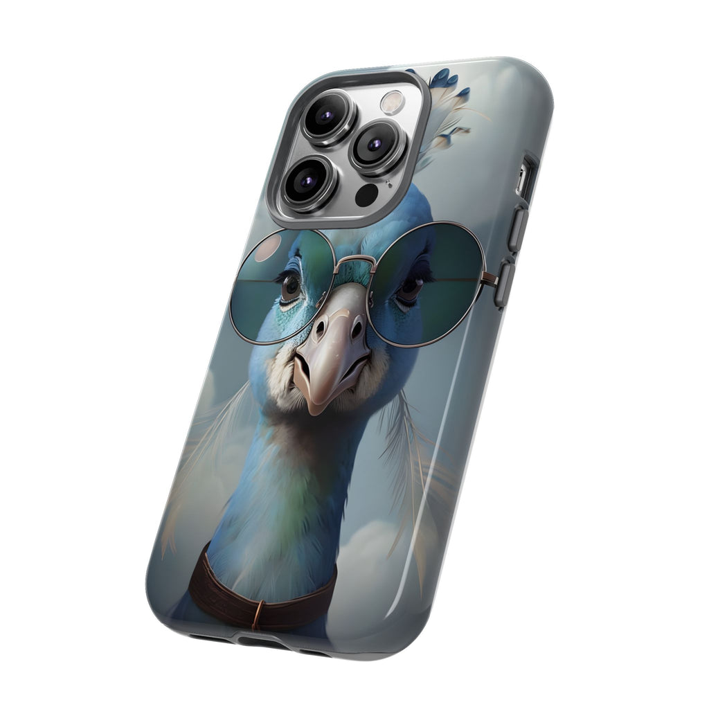 Phone Case, Glamorous Peacock Wearing Sunglasses - Protective Cover, Unique Gift, Trendy Accessories, Animal Lover, Fashionable Mobile Shell