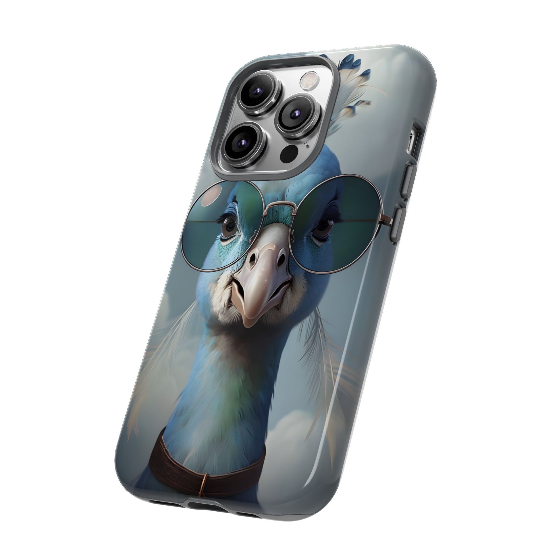 Phone Case, Glamorous Peacock Wearing Sunglasses - Protective Cover, Unique Gift, Trendy Accessories, Animal Lover, Fashionable Mobile Shell