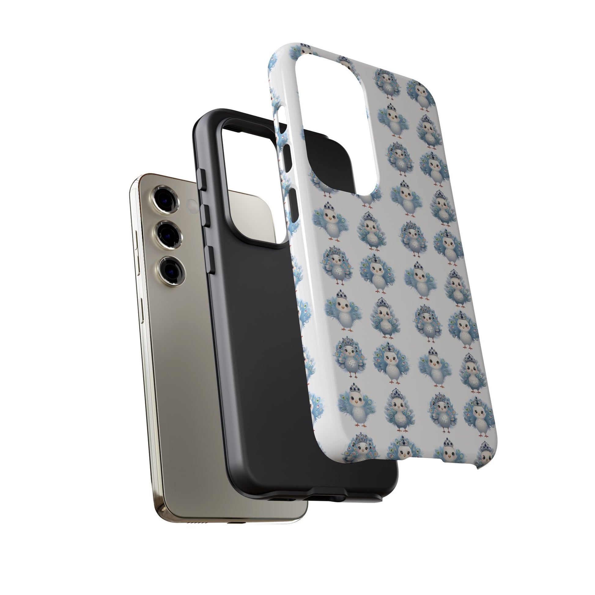 Tough Cases, Peacock Phone Covers, Animal Lover Gift, Cute Bird Accessories, Tiara Design, Protective Shell