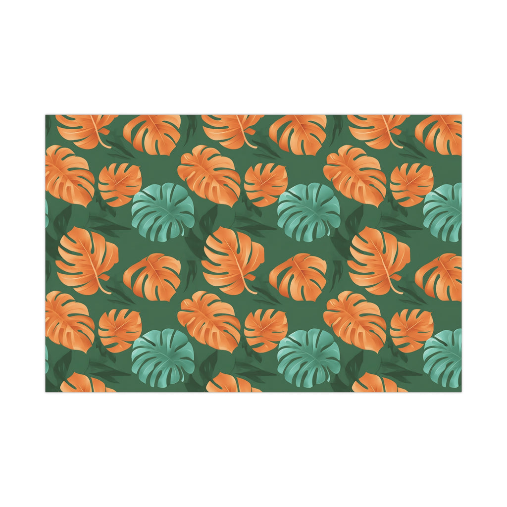 Wrapping Paper, Tropical Monstera Leaf Gift Wrap, Botanical Pattern Sheets, Colorful Holiday Gift Wrap, Jungle Party Wrap Roll, Leafy