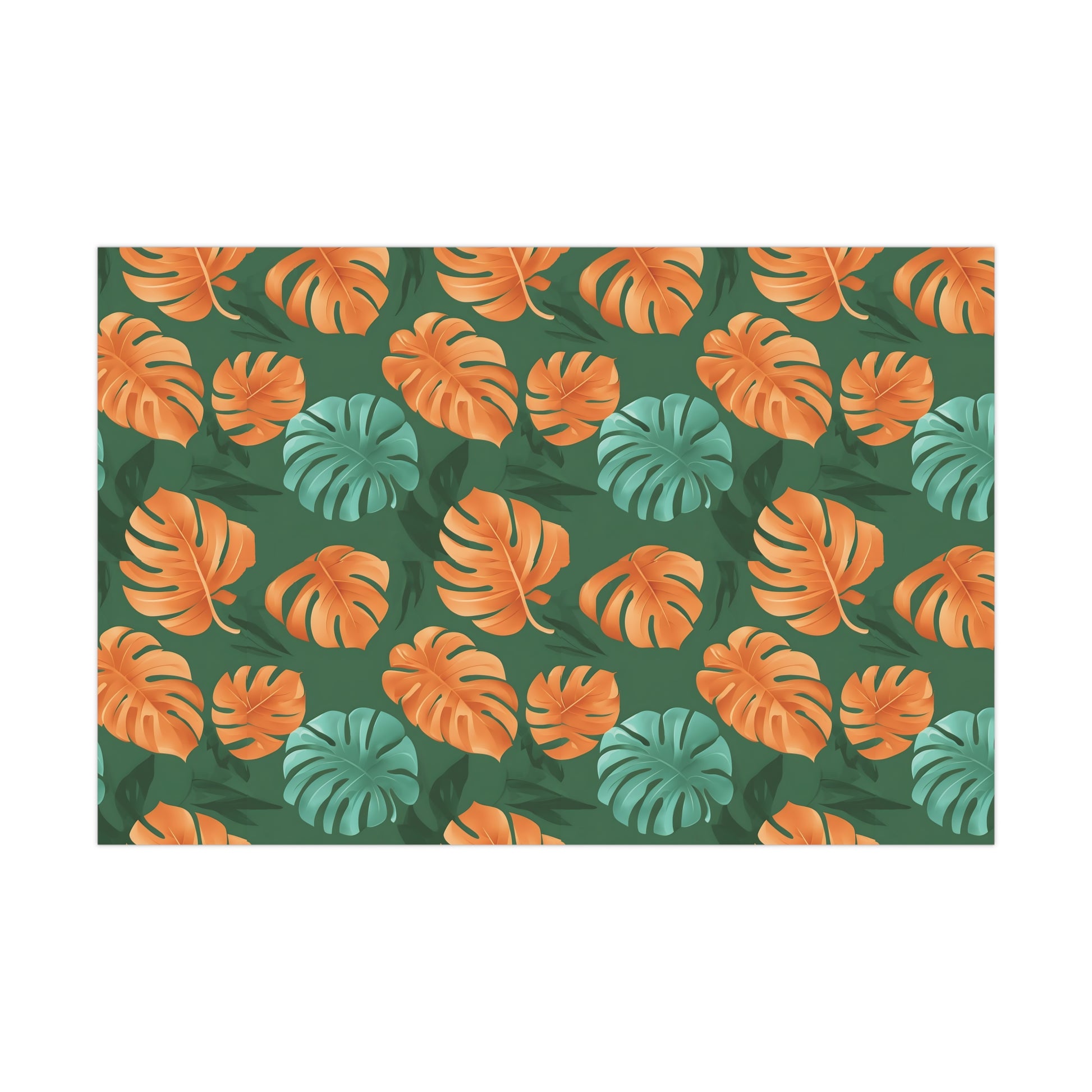 Wrapping Paper, Tropical Monstera Leaf Gift Wrap, Botanical Pattern Sheets, Colorful Holiday Gift Wrap, Jungle Party Wrap Roll, Leafy
