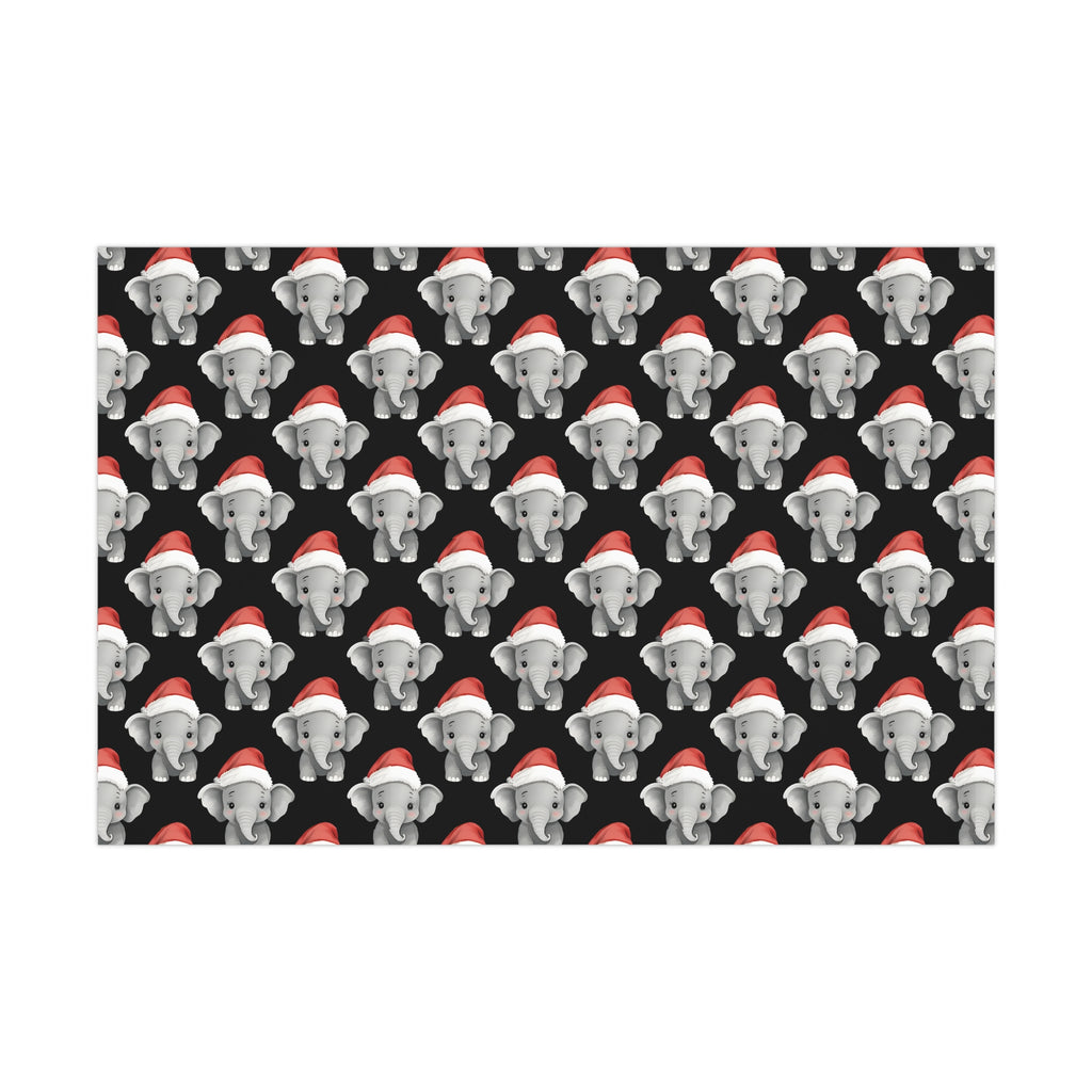 Gift Wrap Papers, Adorable Baby Elephants in Santa Hats - Cute Holiday Wrapping Paper, Christmas Gift Wrap, Festive Gift Wrap Sheets,