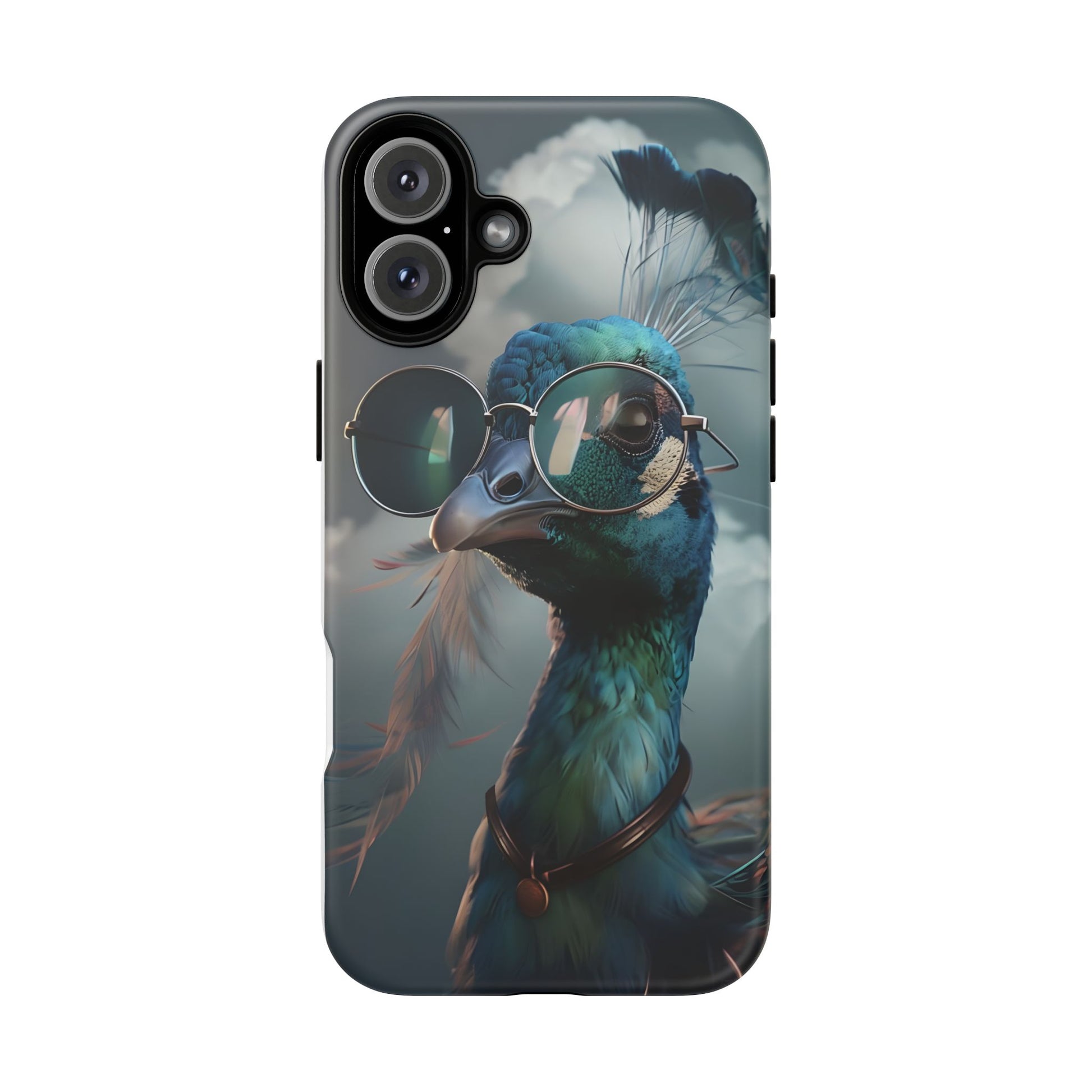 Phone Case, Peacock Design, Neon Lighting, Unique Gift, Hard Shell Cover, Protective Sleeve