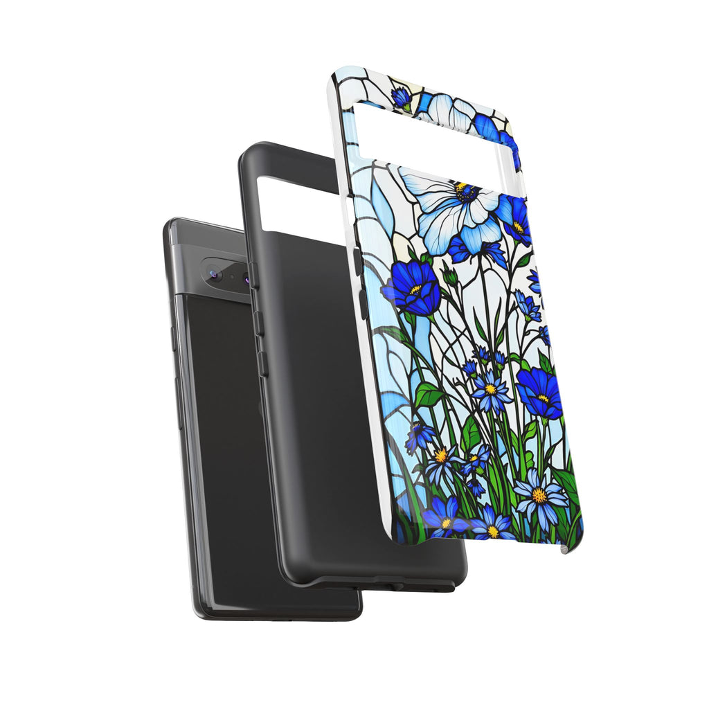 Botanical Stained Glass Tough Case - Floral Phone Cover, Protective Phone Case, Flower Pattern Phone Shell, Nature Inspired Smartphone Case,
