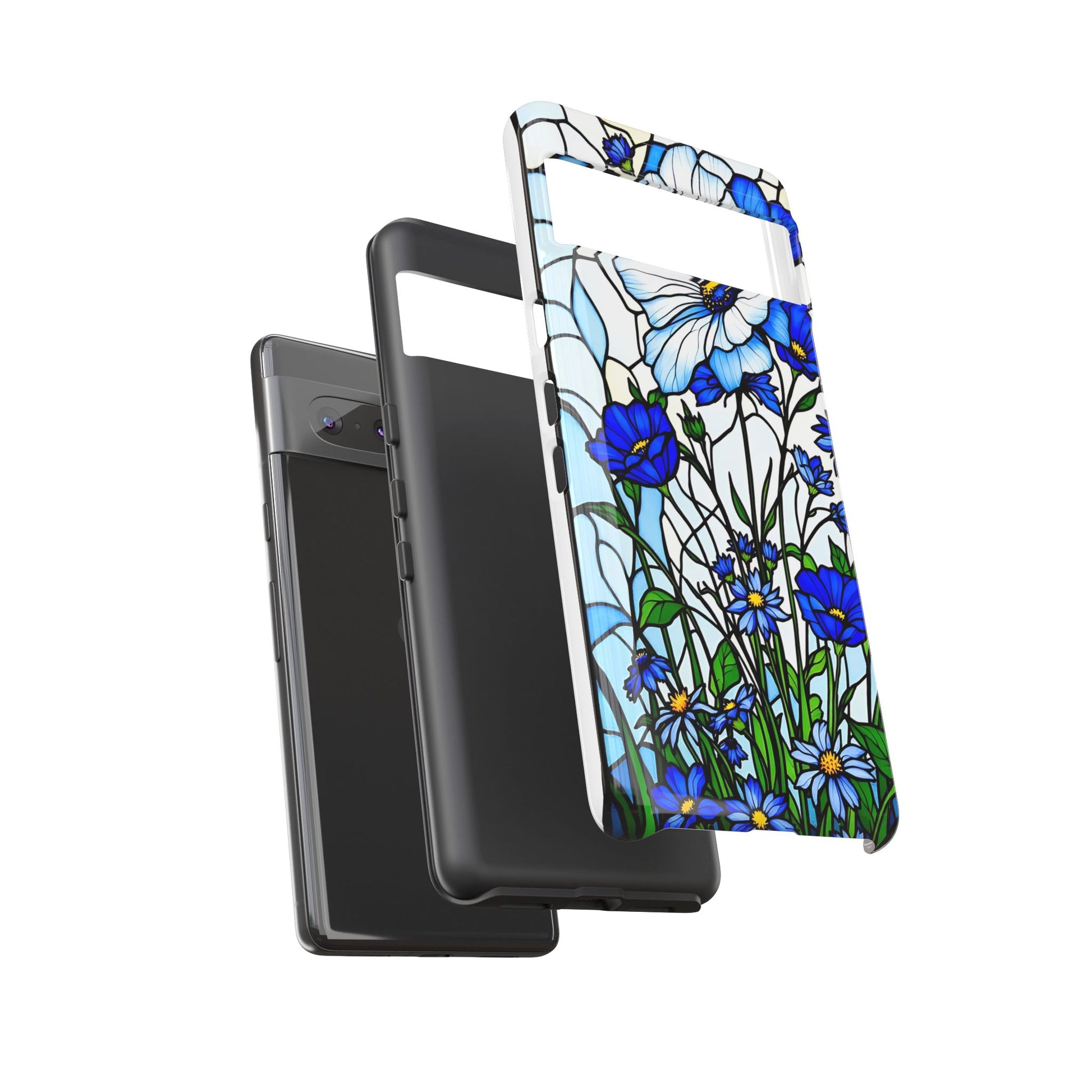 Botanical Stained Glass Tough Case - Floral Phone Cover, Protective Phone Case, Flower Pattern Phone Shell, Nature Inspired Smartphone Case,