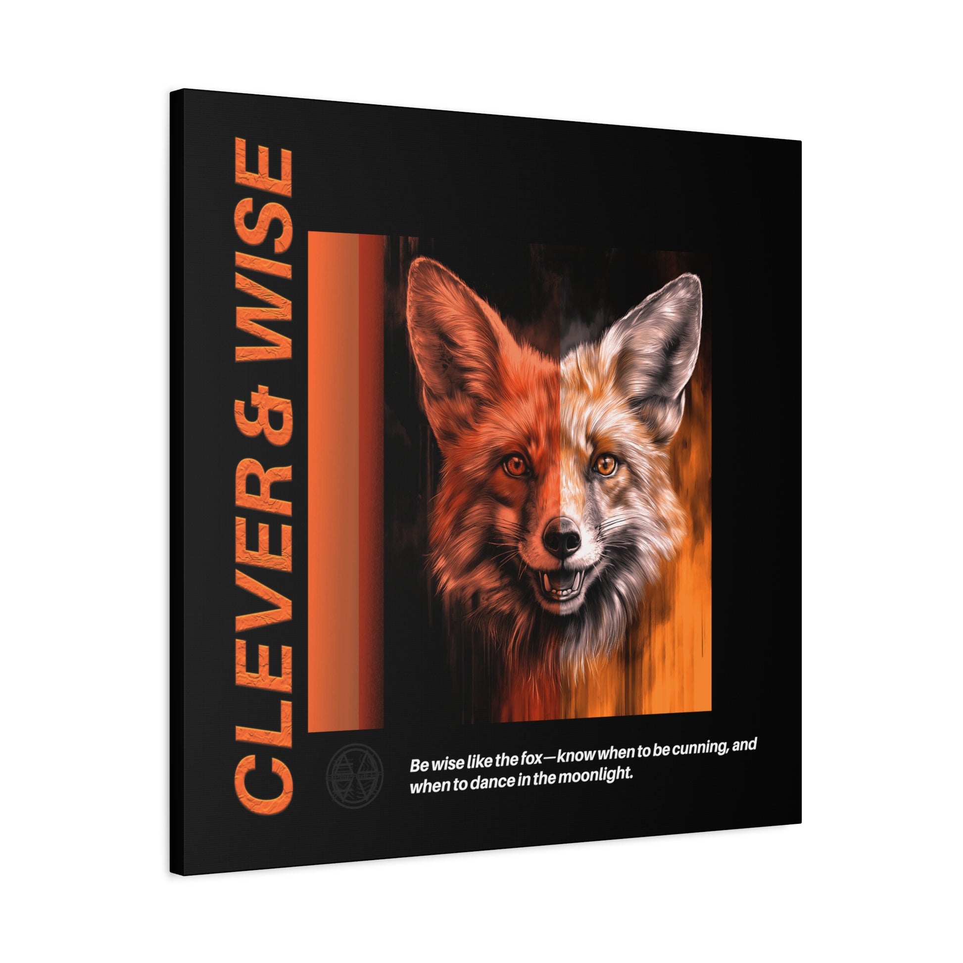 Fox Canvas Art, Inspirational & Wise Wall Decor, Nature Gift, Wildlife, Abstract Animal Artwork, Clever Motivational Matte Canvas