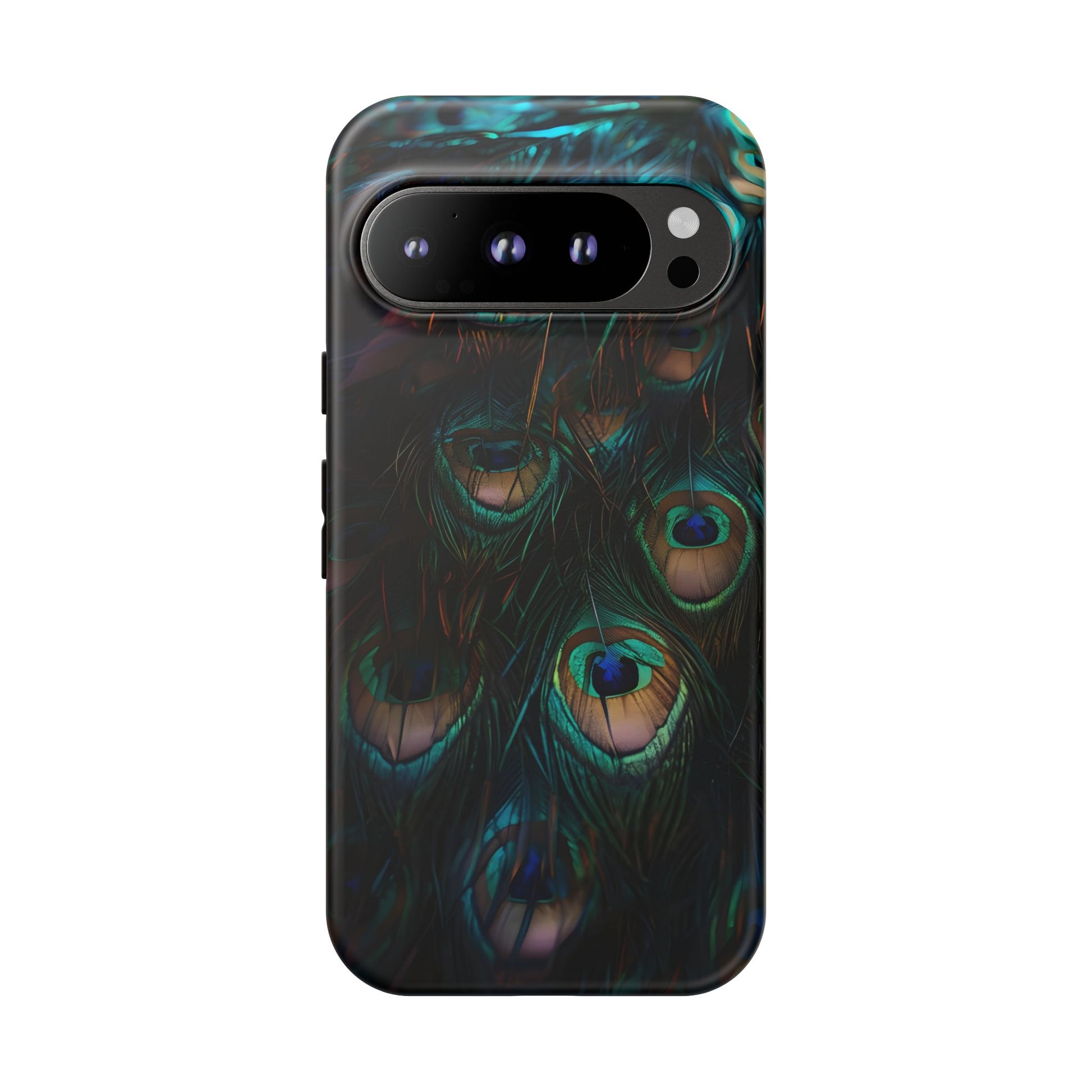 Phone Case, Close Up Peacock Feathers Design, Protective Cover, Unique Gift, Stylish Accessory, Nature Lover Gift, Feather Print Case