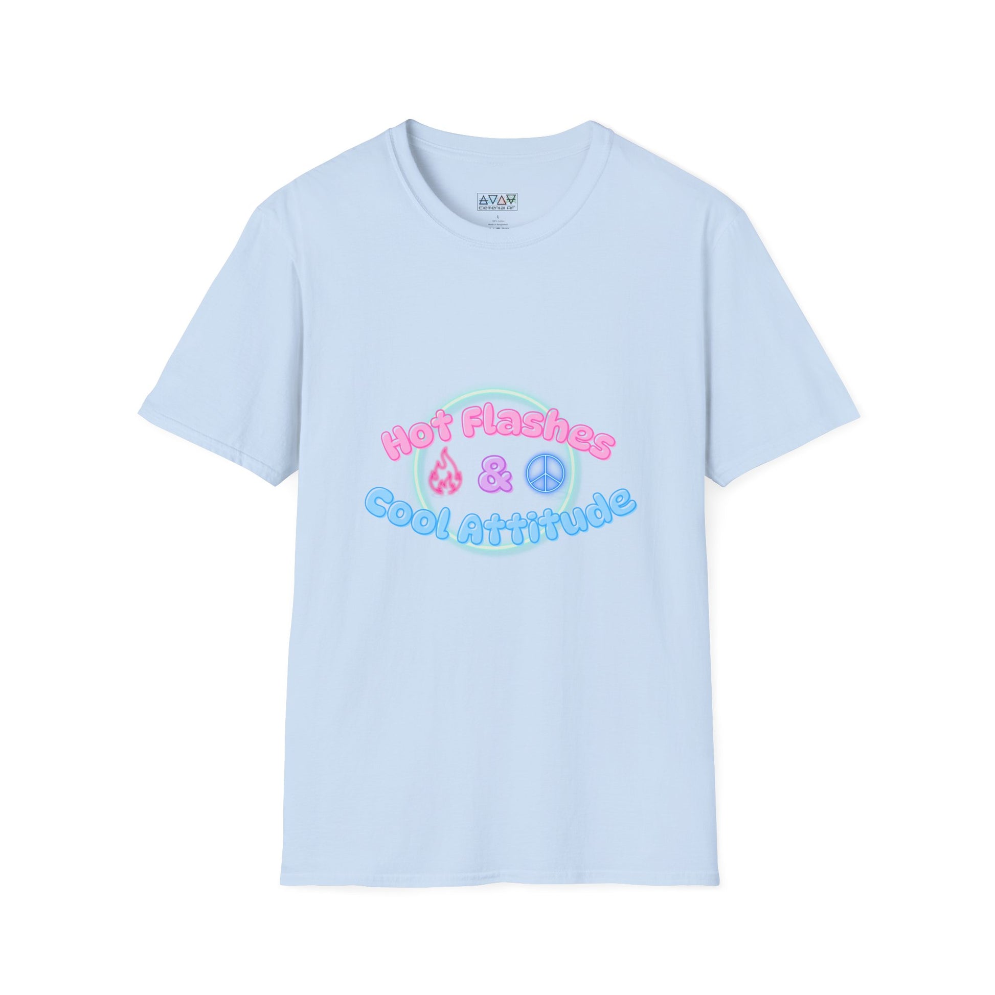 Midlife Women's Hot Flashes Cool Attitude Unisex Softstyle T-Shirt, Menopause Shirt, Funny Graphic Tee, Mom Gift, Birthday Present