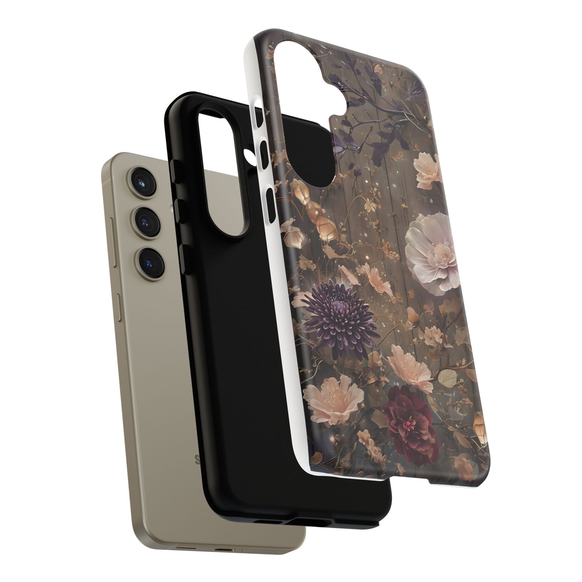 Tough Cases, Enchanting Floral Pattern - Floral Phone Case, Protective Phone Cover, Botanical Design, Flower Print, Tough Shell for Device