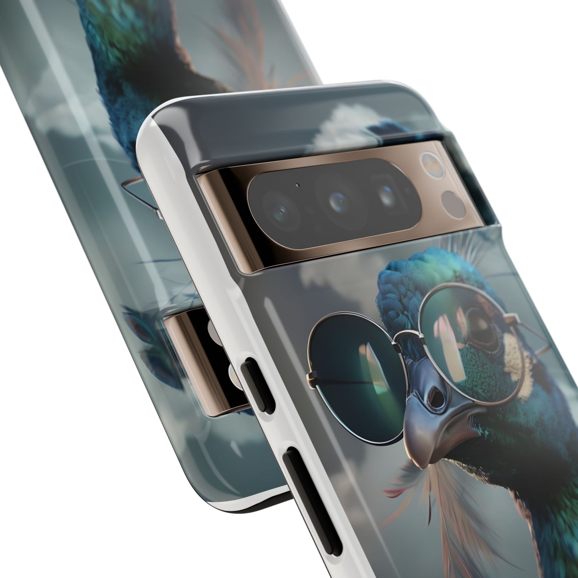Phone Case, Peacock Design, Neon Lighting, Unique Gift, Hard Shell Cover, Protective Sleeve