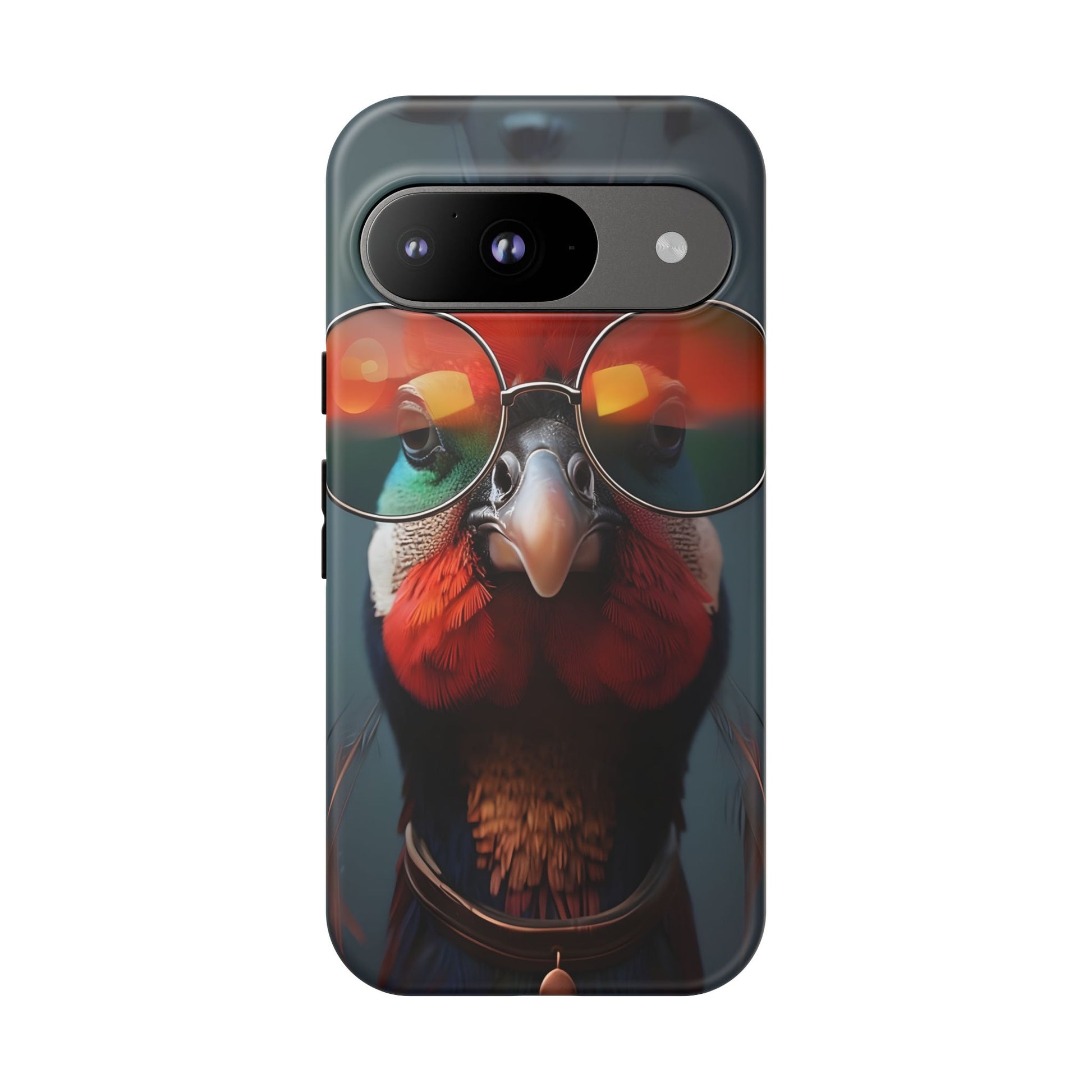 Phone Cases, Bright Exotic Bird in Cool Sunglasses, Protective Tough Cover, Tropical Animal Print, Unique Gift for Bird Lovers, Accessories