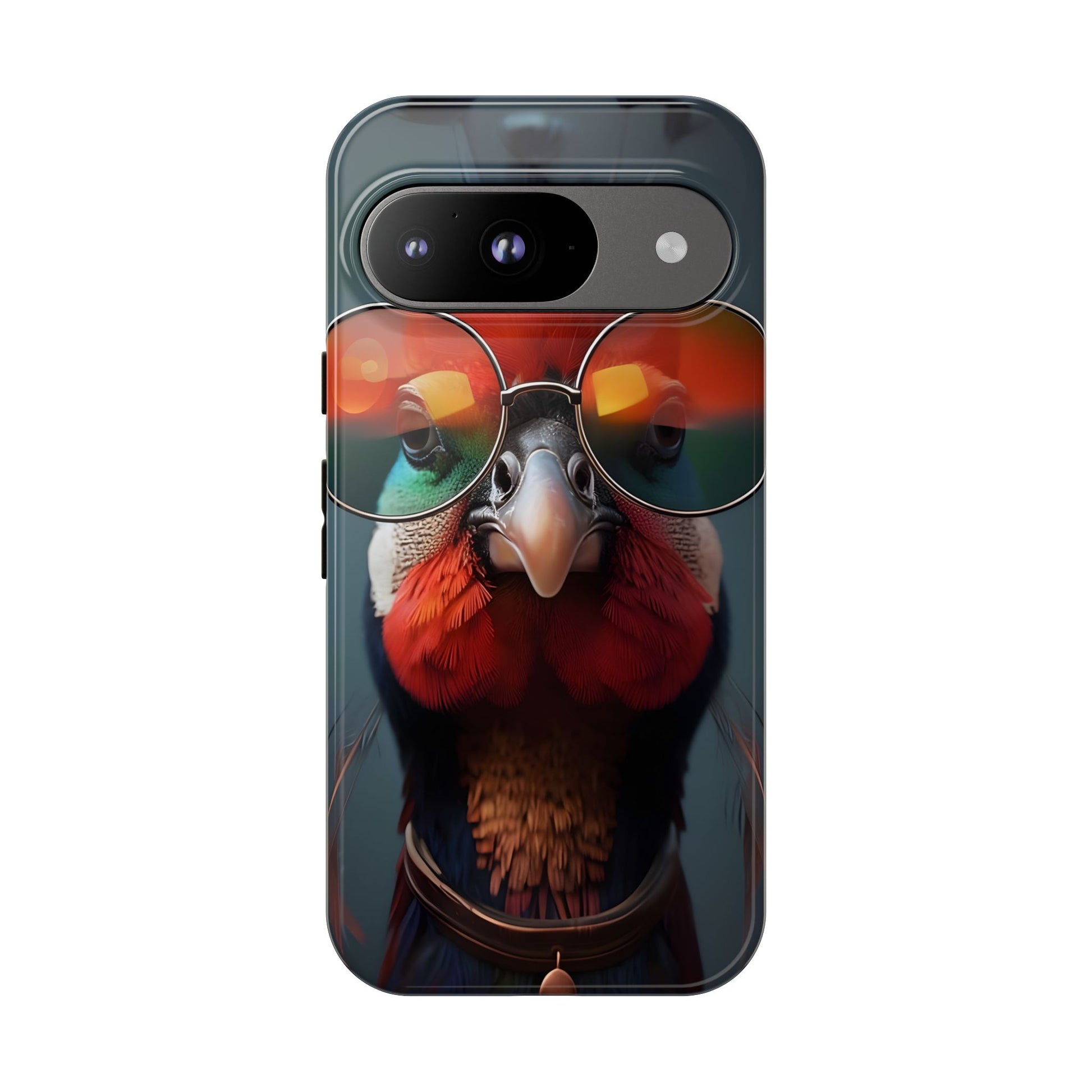 Phone Cases, Bright Exotic Bird in Cool Sunglasses, Protective Tough Cover, Tropical Animal Print, Unique Gift for Bird Lovers, Accessories