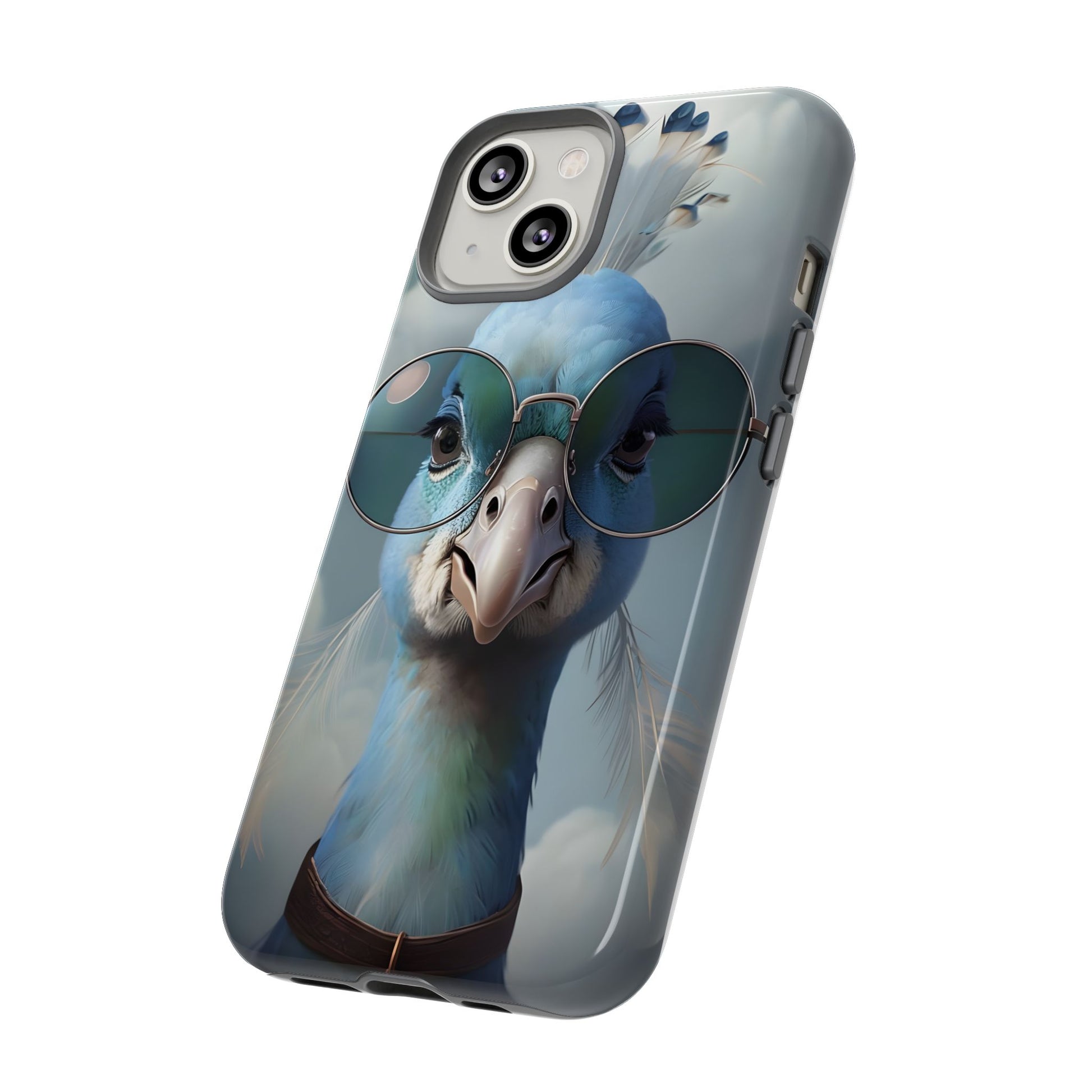 Phone Case, Glamorous Peacock Wearing Sunglasses - Protective Cover, Unique Gift, Trendy Accessories, Animal Lover, Fashionable Mobile Shell