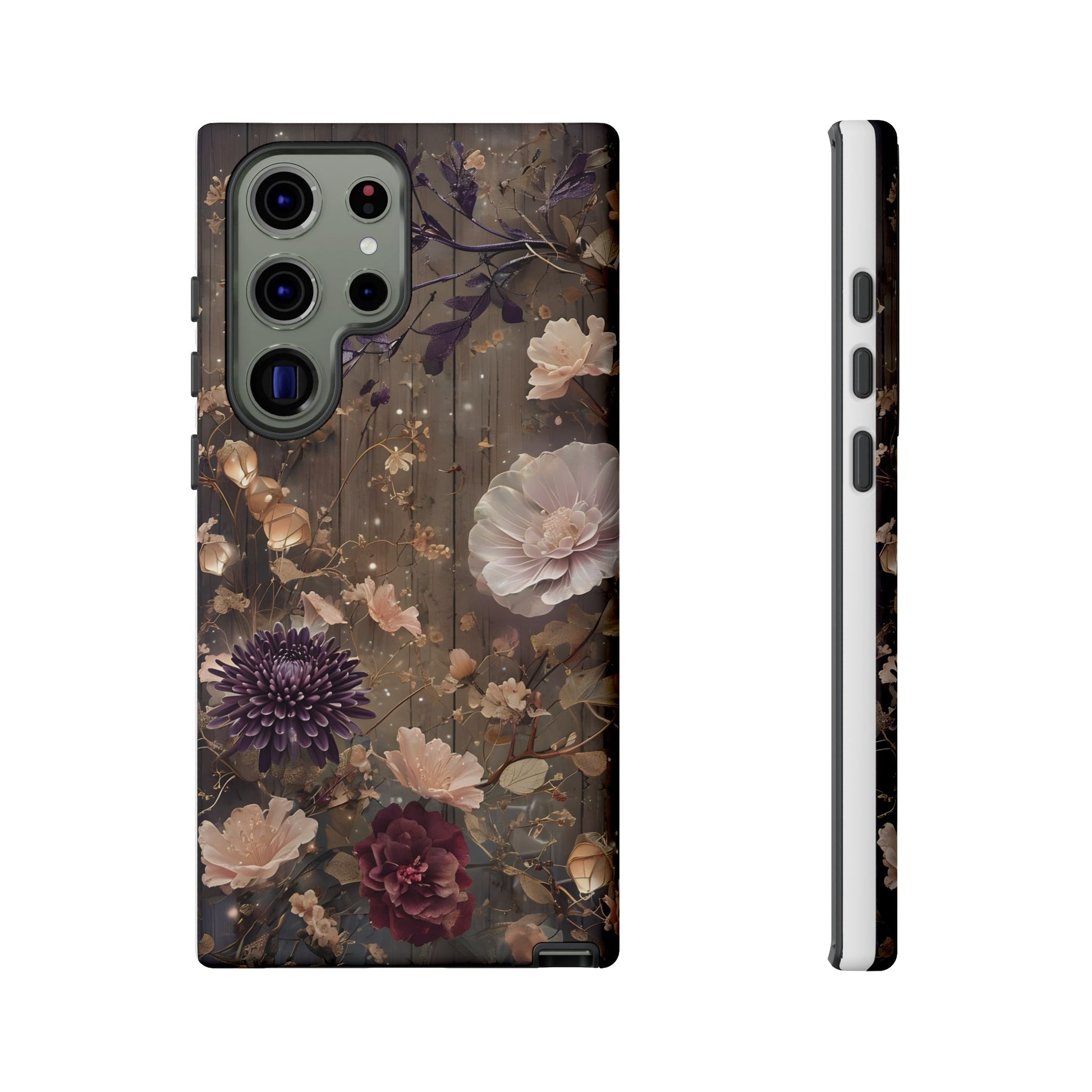 Tough Cases, Enchanting Floral Pattern - Floral Phone Case, Protective Phone Cover, Botanical Design, Flower Print, Tough Shell for Device