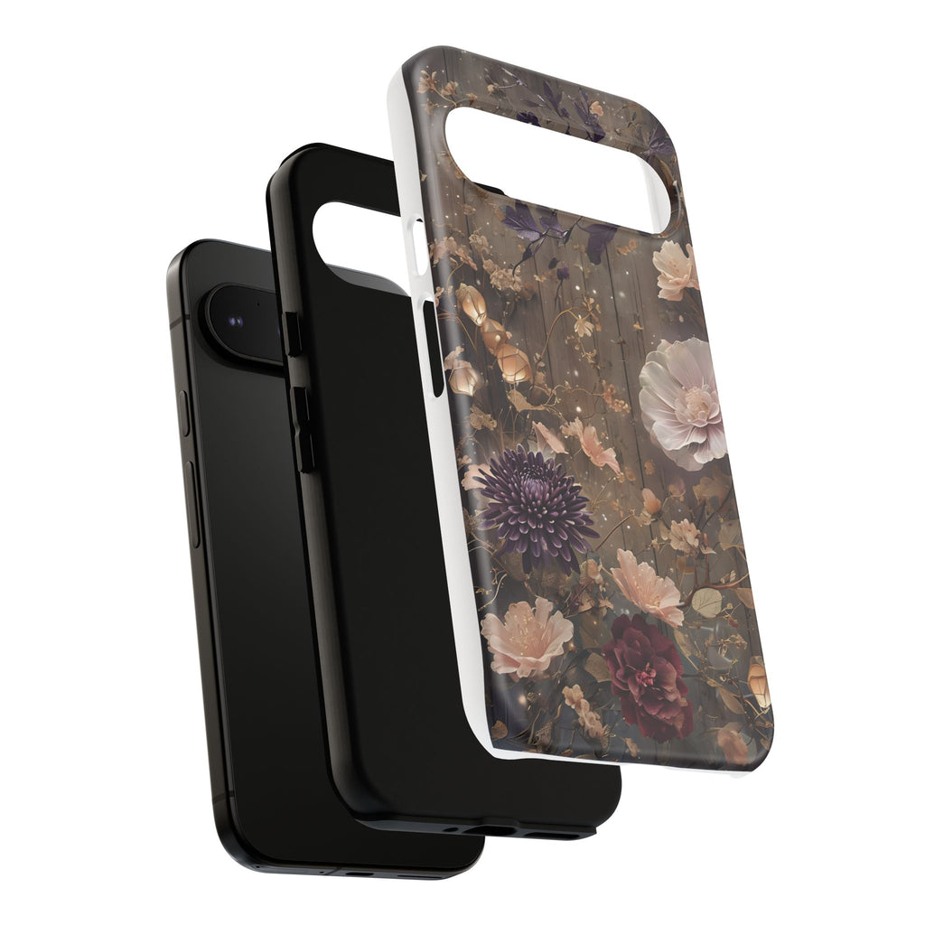 Tough Cases, Enchanting Floral Pattern - Floral Phone Case, Protective Phone Cover, Botanical Design, Flower Print, Tough Shell for Device