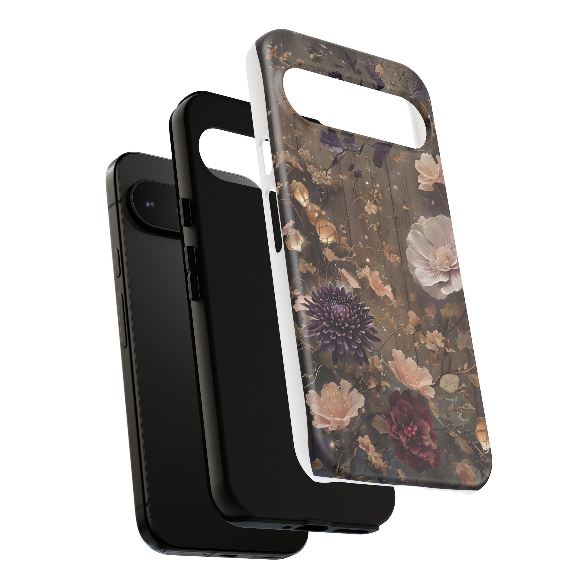 Tough Cases, Enchanting Floral Pattern - Floral Phone Case, Protective Phone Cover, Botanical Design, Flower Print, Tough Shell for Device