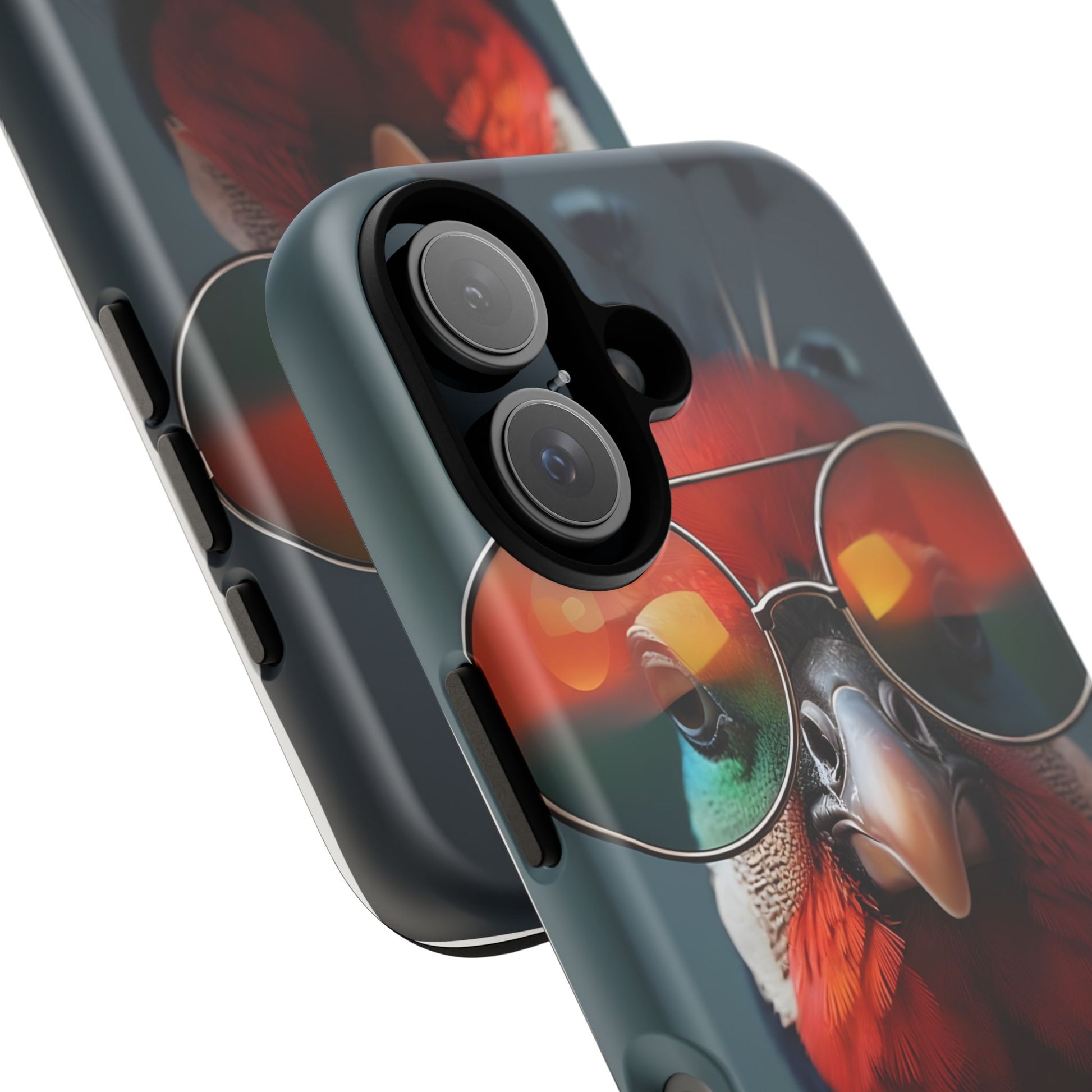 Phone Cases, Bright Exotic Bird in Cool Sunglasses, Protective Tough Cover, Tropical Animal Print, Unique Gift for Bird Lovers, Accessories