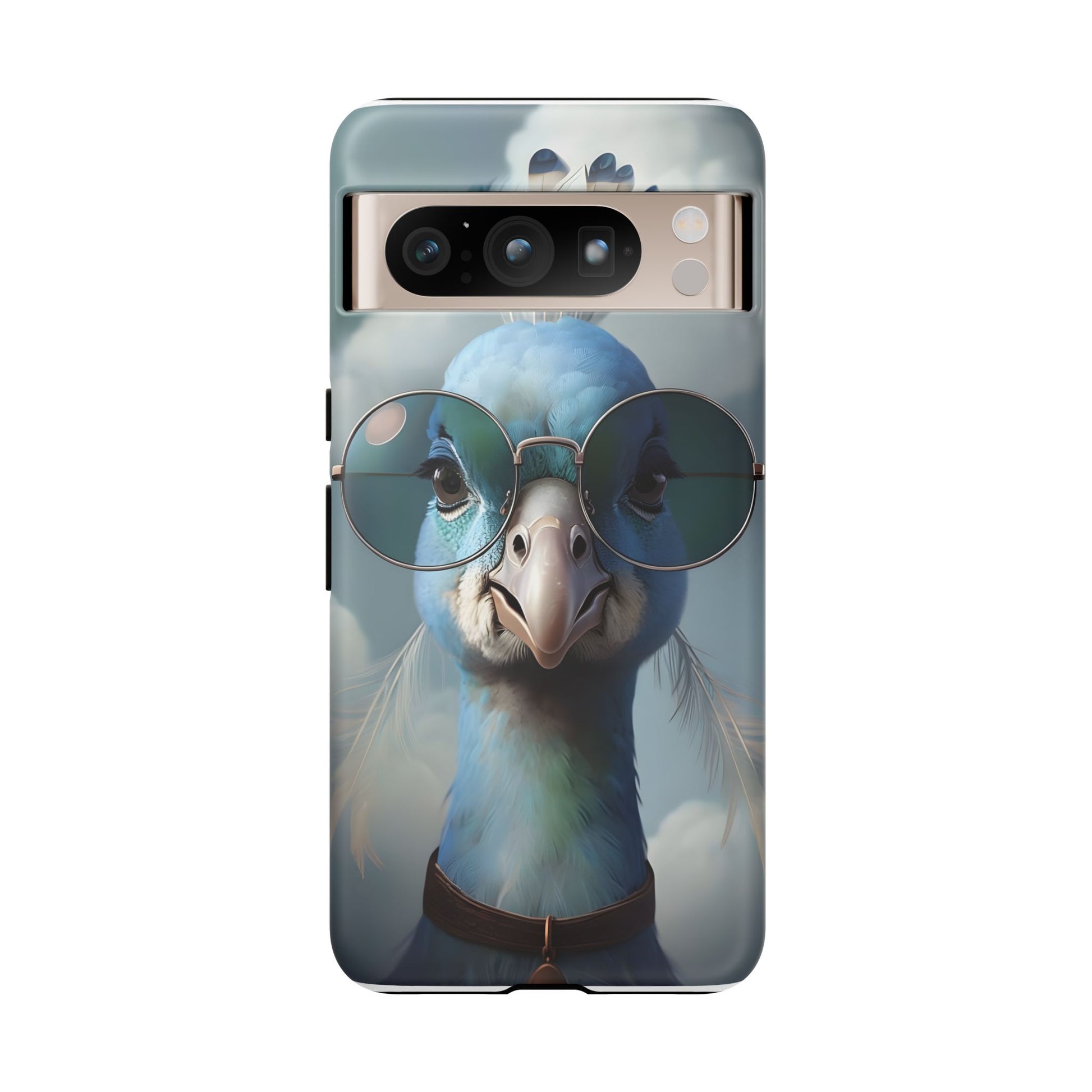 Phone Case, Glamorous Peacock Wearing Sunglasses - Protective Cover, Unique Gift, Trendy Accessories, Animal Lover, Fashionable Mobile Shell