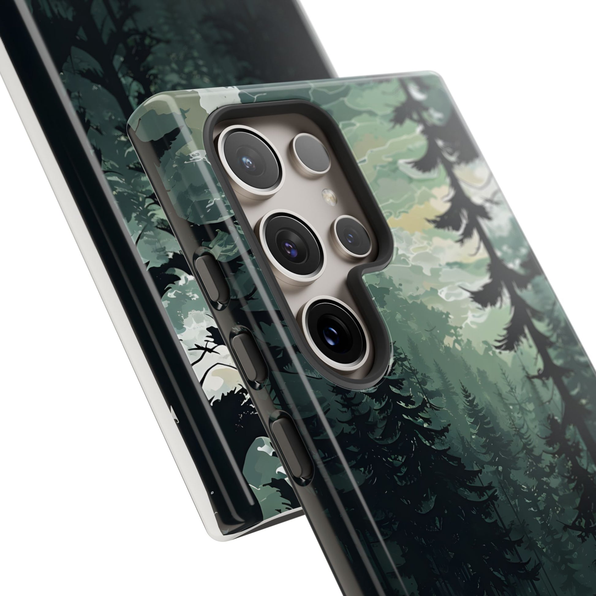 Phone Case, Serene Forest Landscape Digital Illustration Phone Case Cover, Tough Protective Cover, Unique Gift, Trendy