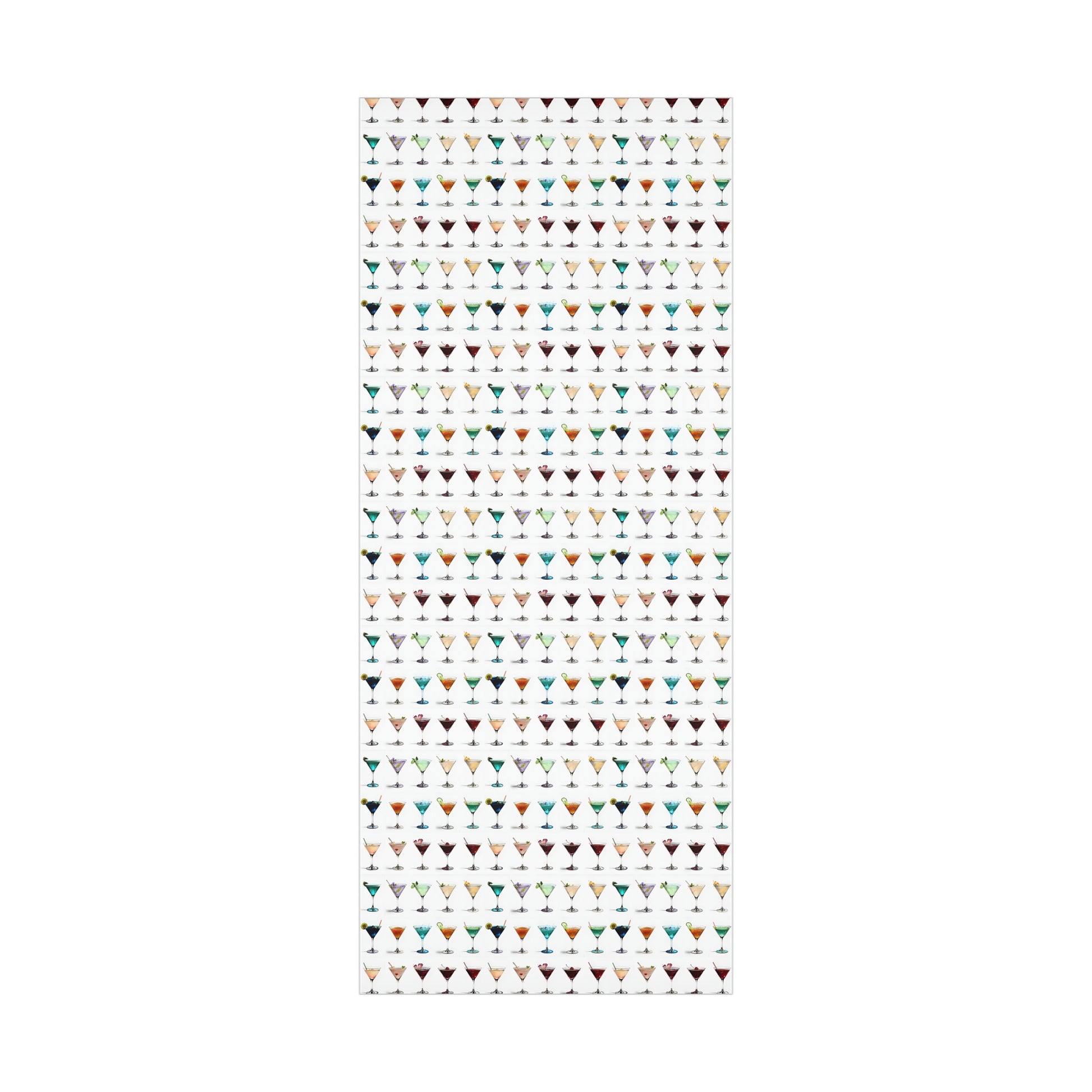Wrapping Paper, Colorful Martinis On White Background - Gift Wrap Rolls, Eco-Friendly Gift Wrap, Holiday