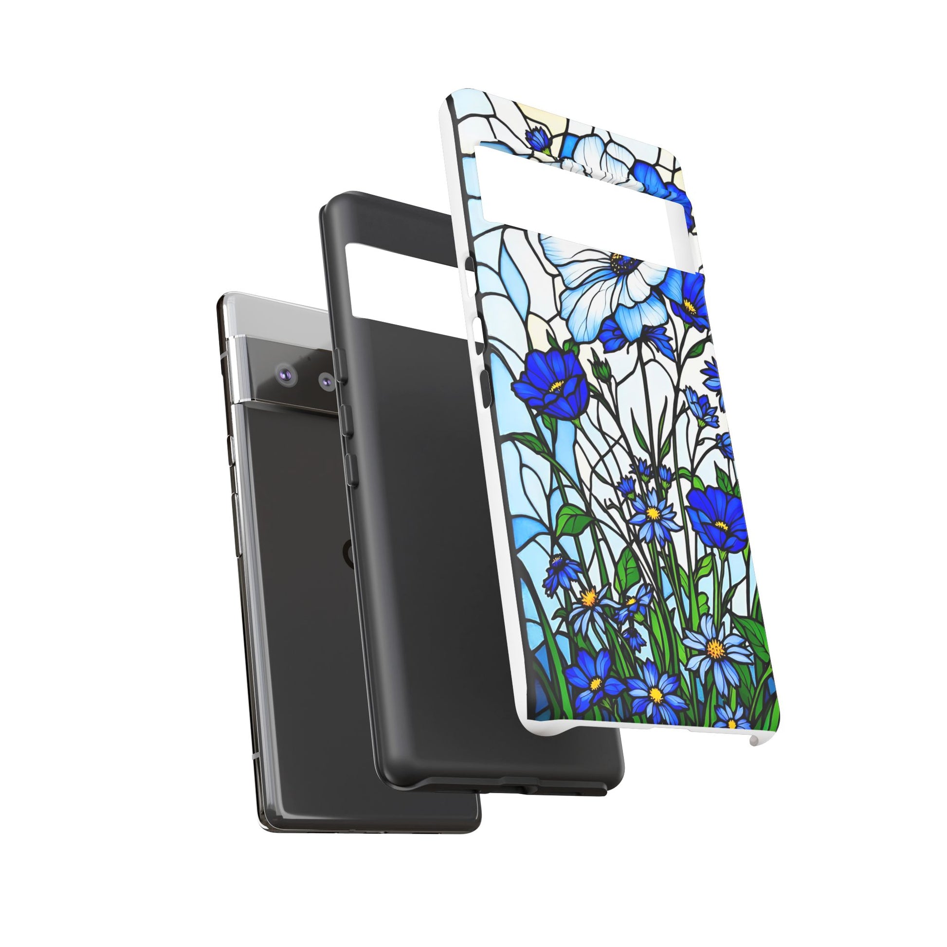 Botanical Stained Glass Tough Case - Floral Phone Cover, Protective Phone Case, Flower Pattern Phone Shell, Nature Inspired Smartphone Case,