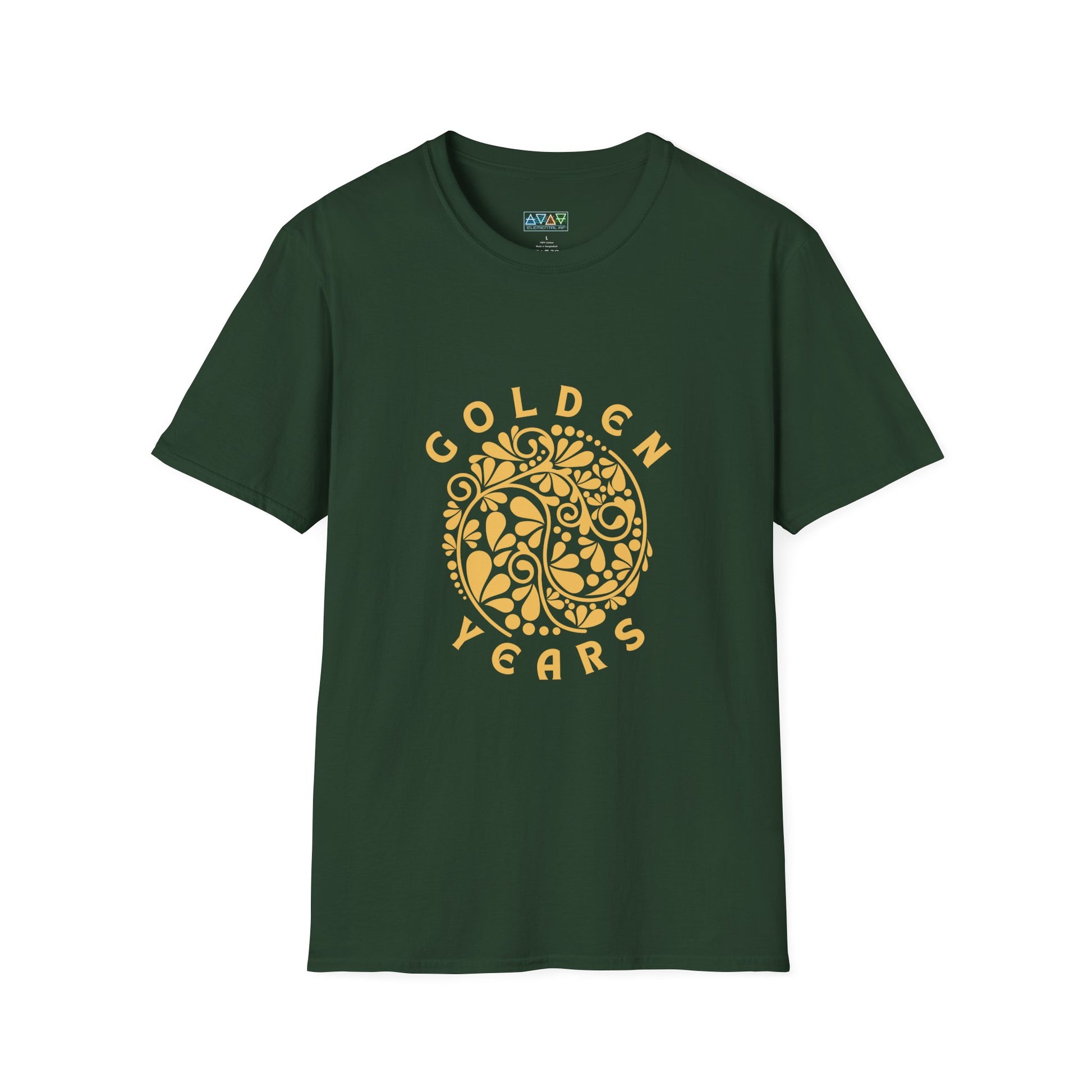 Golden Years Unisex Softstyle T-Shirt, Celebration Tee, Gifts for Retirement, Floral Design, Comfortable Apparel, Casual Wear