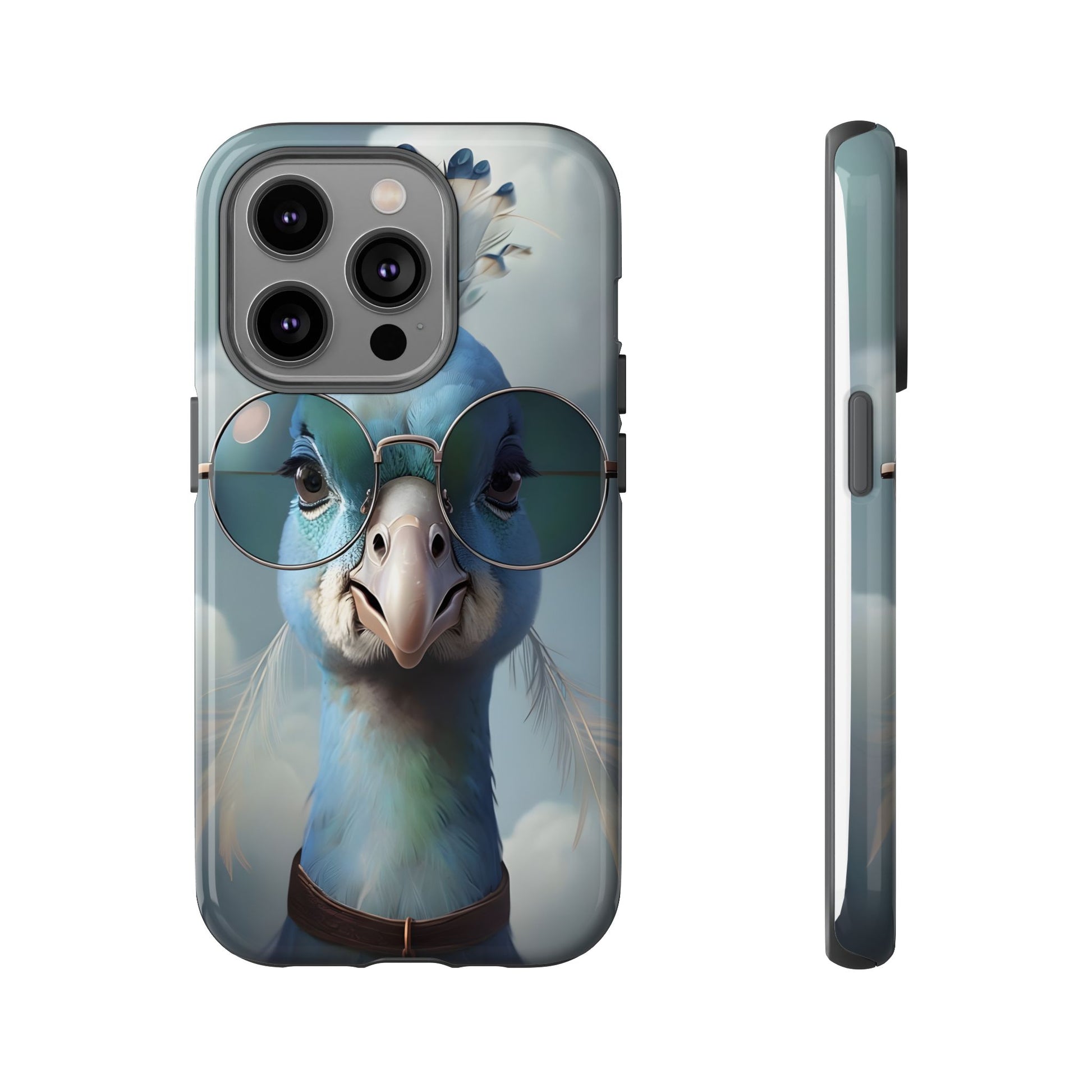 Phone Case, Glamorous Peacock Wearing Sunglasses - Protective Cover, Unique Gift, Trendy Accessories, Animal Lover, Fashionable Mobile Shell